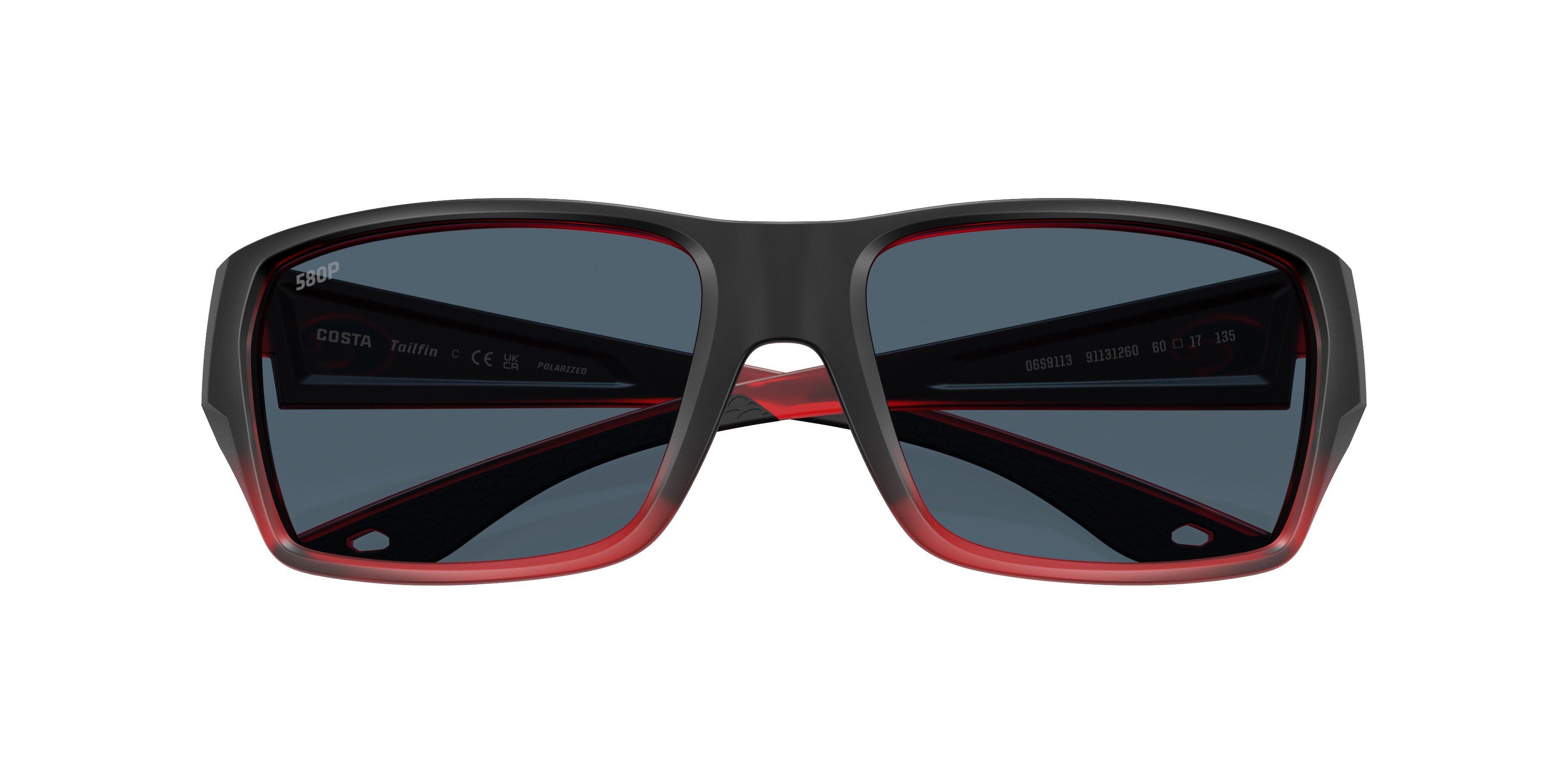 Costa Del Mar Tailfin Grey 580P Polarized Sunglasses - Red Sky - RED/GREY Thumbnail View 7