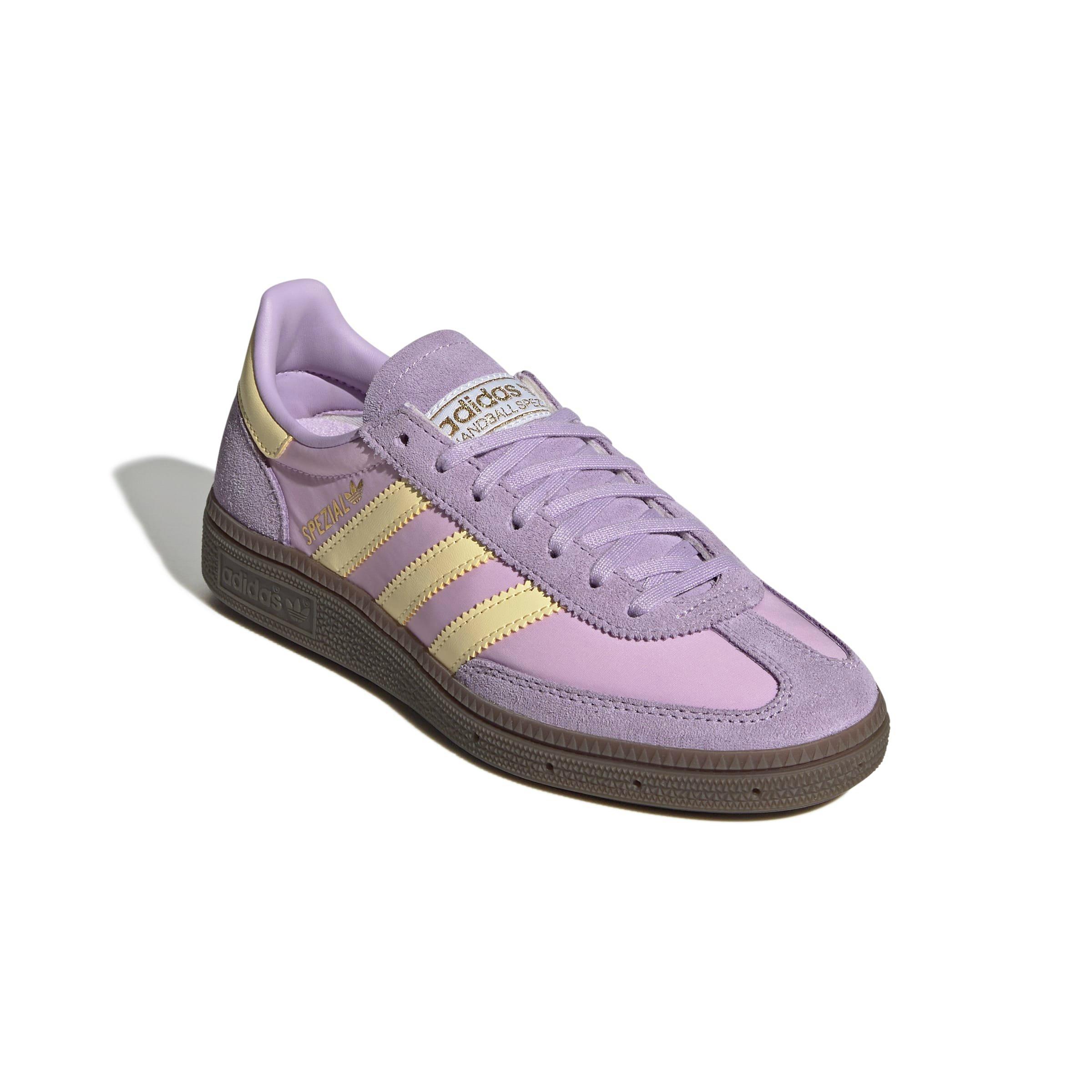adidas Originals Handball Spezial Grade School Girls' "Powder Plum/Bliss Lilac/Almost Yellow" Shoe