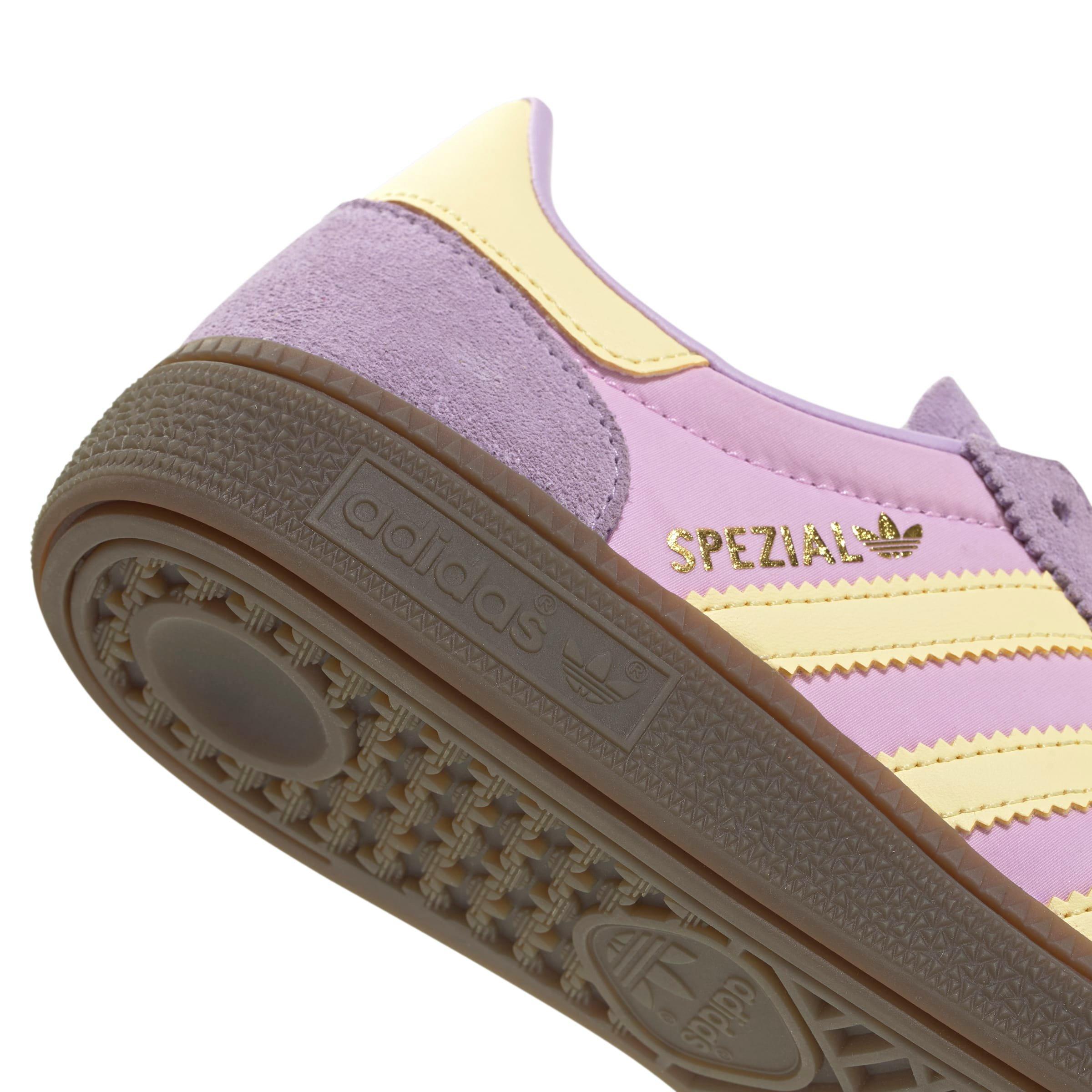 adidas Originals Handball Spezial Grade School Girls' "Powder Plum/Bliss Lilac/Almost Yellow" Shoe