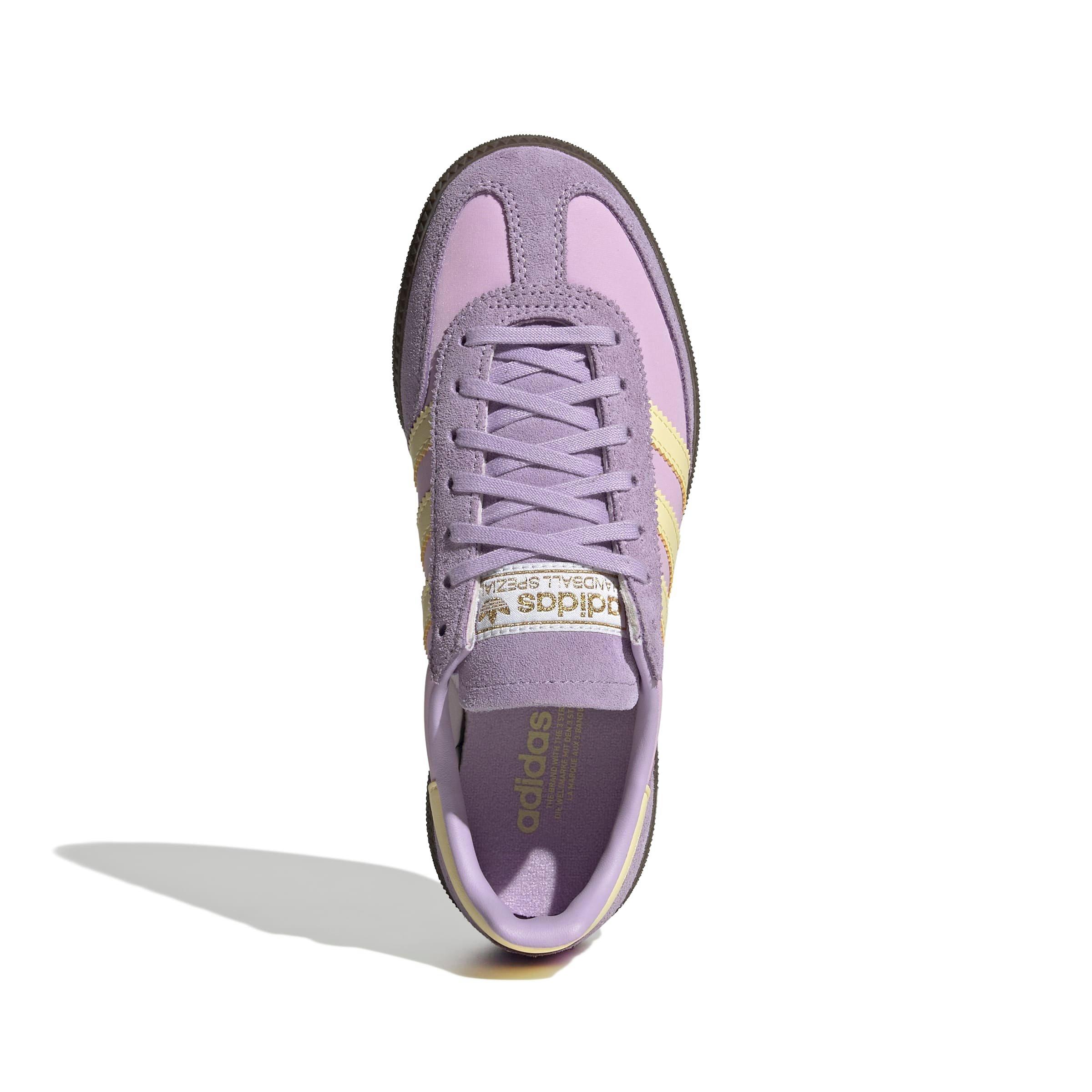 adidas Originals Handball Spezial Grade School Girls' "Powder Plum/Bliss Lilac/Almost Yellow" Shoe