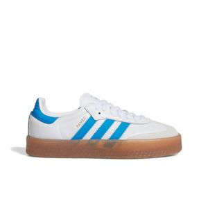 adidas Originals Sambae "Ftwr White/Bright Blue/Gold Metallic" Grade School Girls' Shoe
