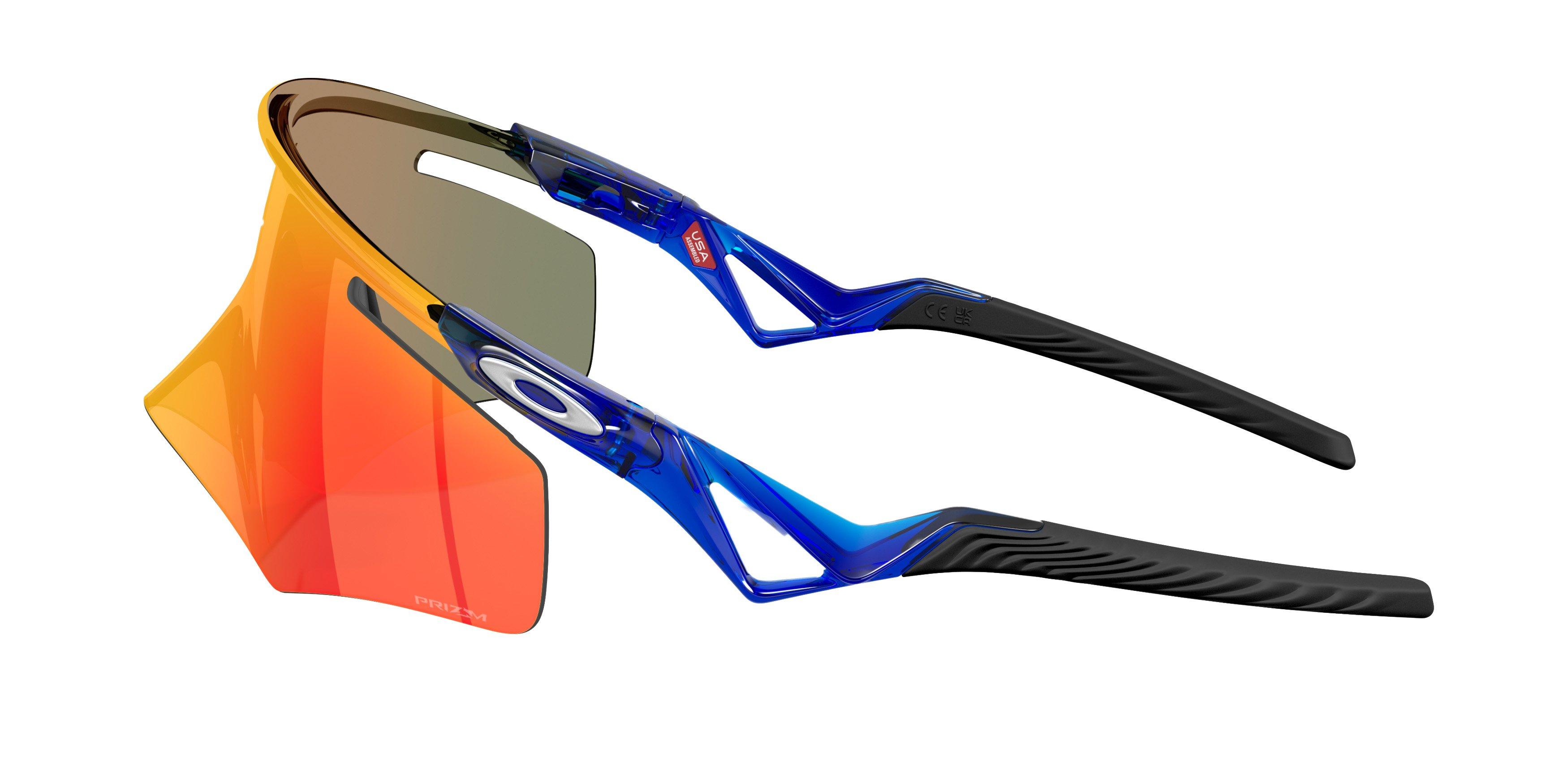 Oakley Qntm Kato Unisex Mirrored Shield Sunglasses - Crystal Blue