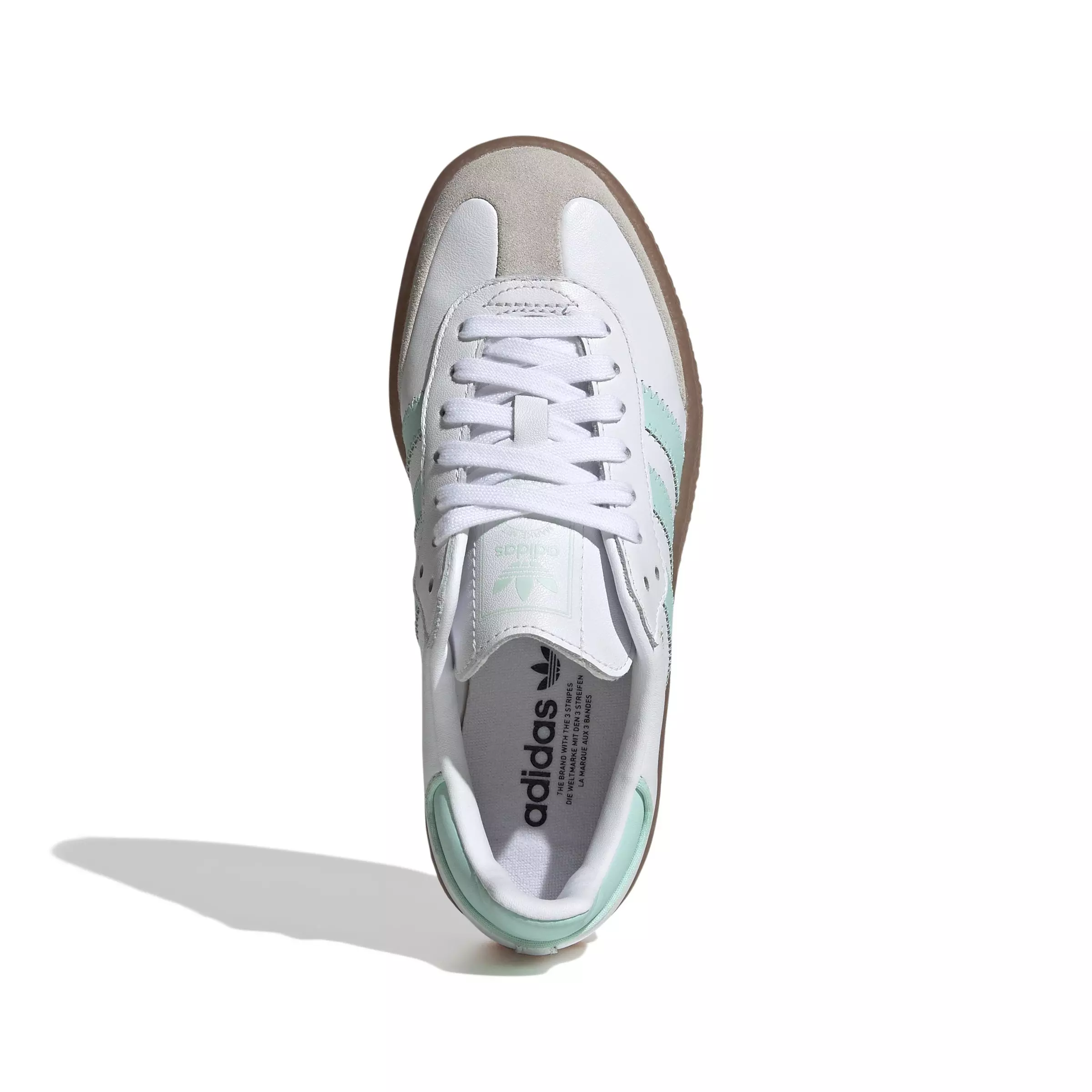 adidas Originals Sambae "Ftwr White/Clear Mint/Gold Metallic" Grade School Girls' Shoe - WHITE/MINT/GOLD