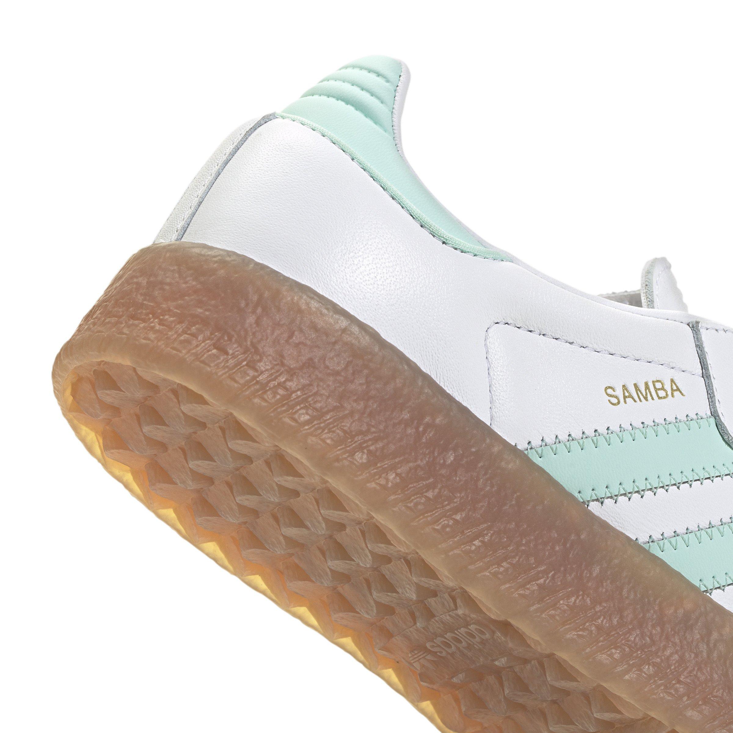 adidas Originals Sambae Grade School Girls' "Ftwr White/Clear Mint/Gold Metallic" Shoe