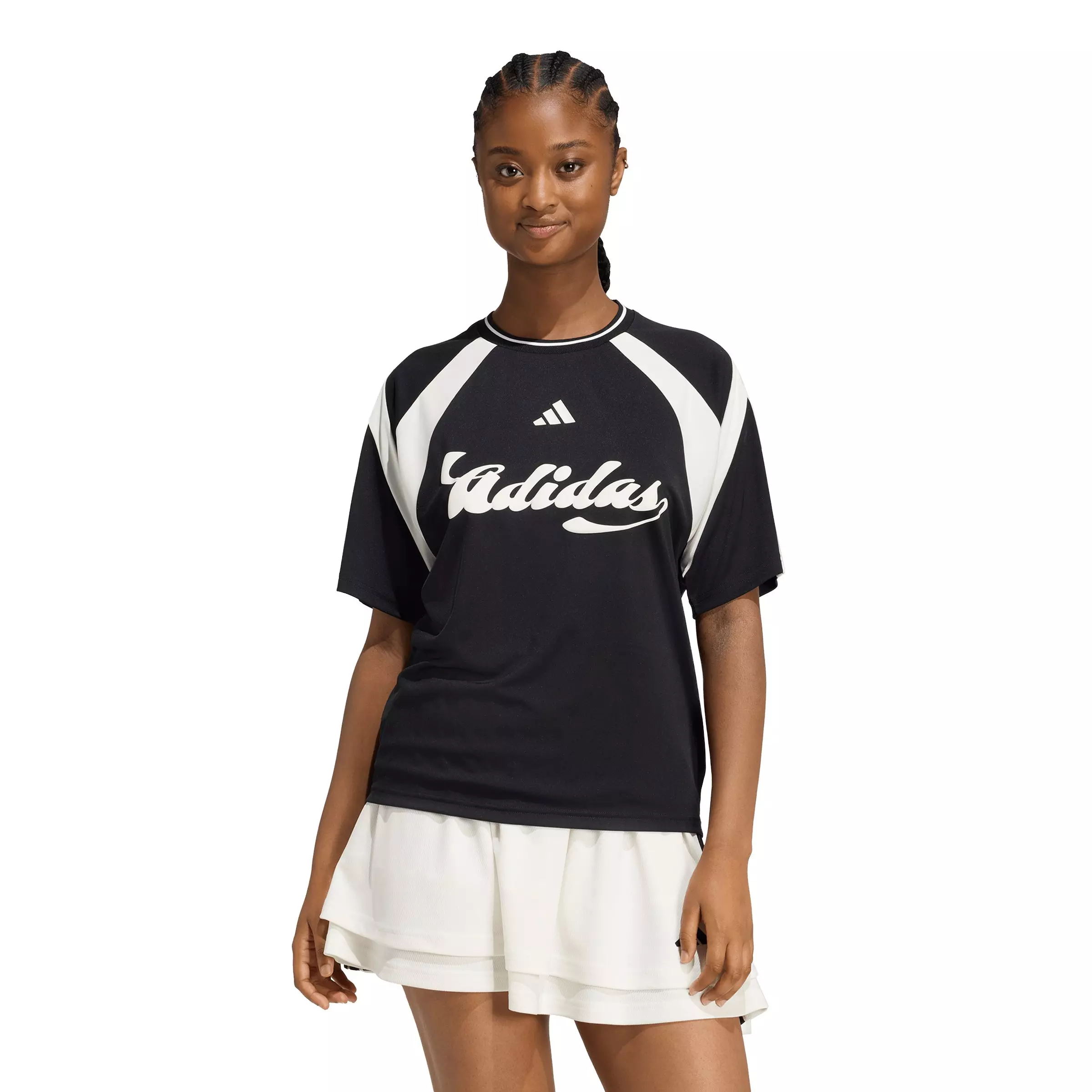 adidas Women's house of Tiro Jersey - Black/White - BLACK/WHITE