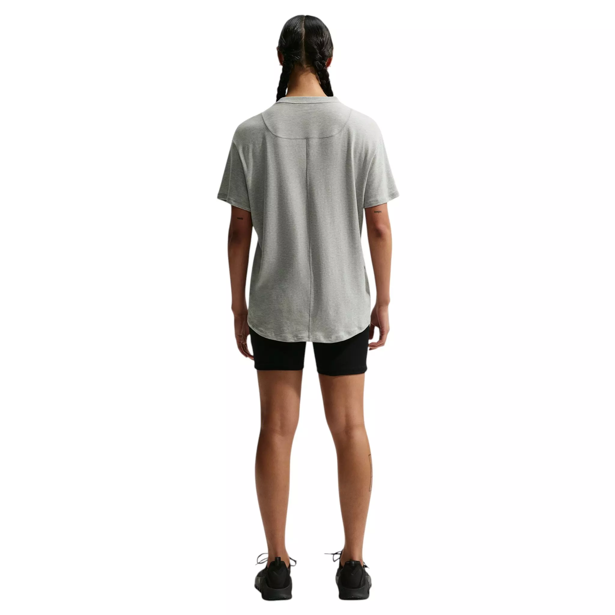 Nike Women's One Relaxed Dri-FIT Short-Sleeve Top - Grey/White - GREY/WHITE