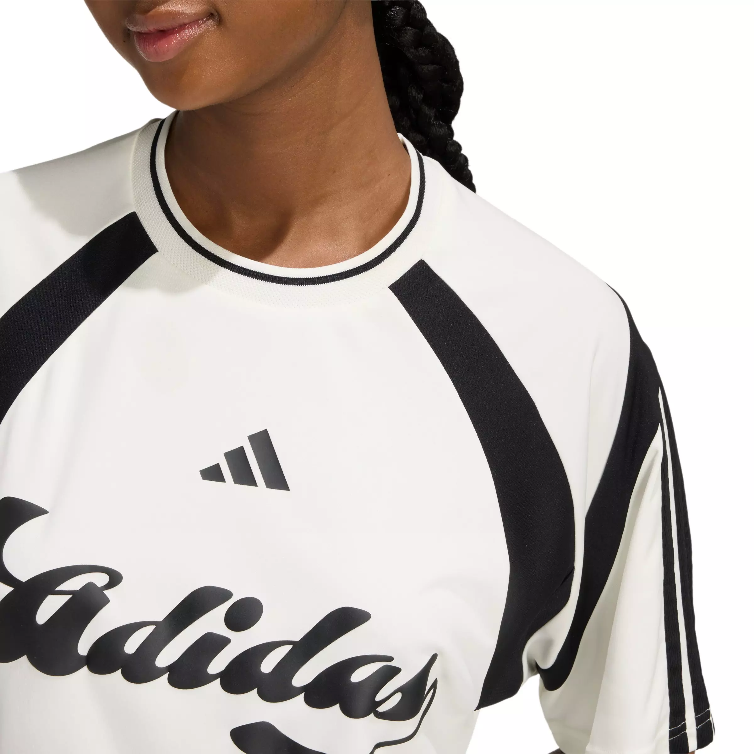 adidas Women's house of Tiro Jersey - Off-White/Black - OFF-WHITE/BLACK