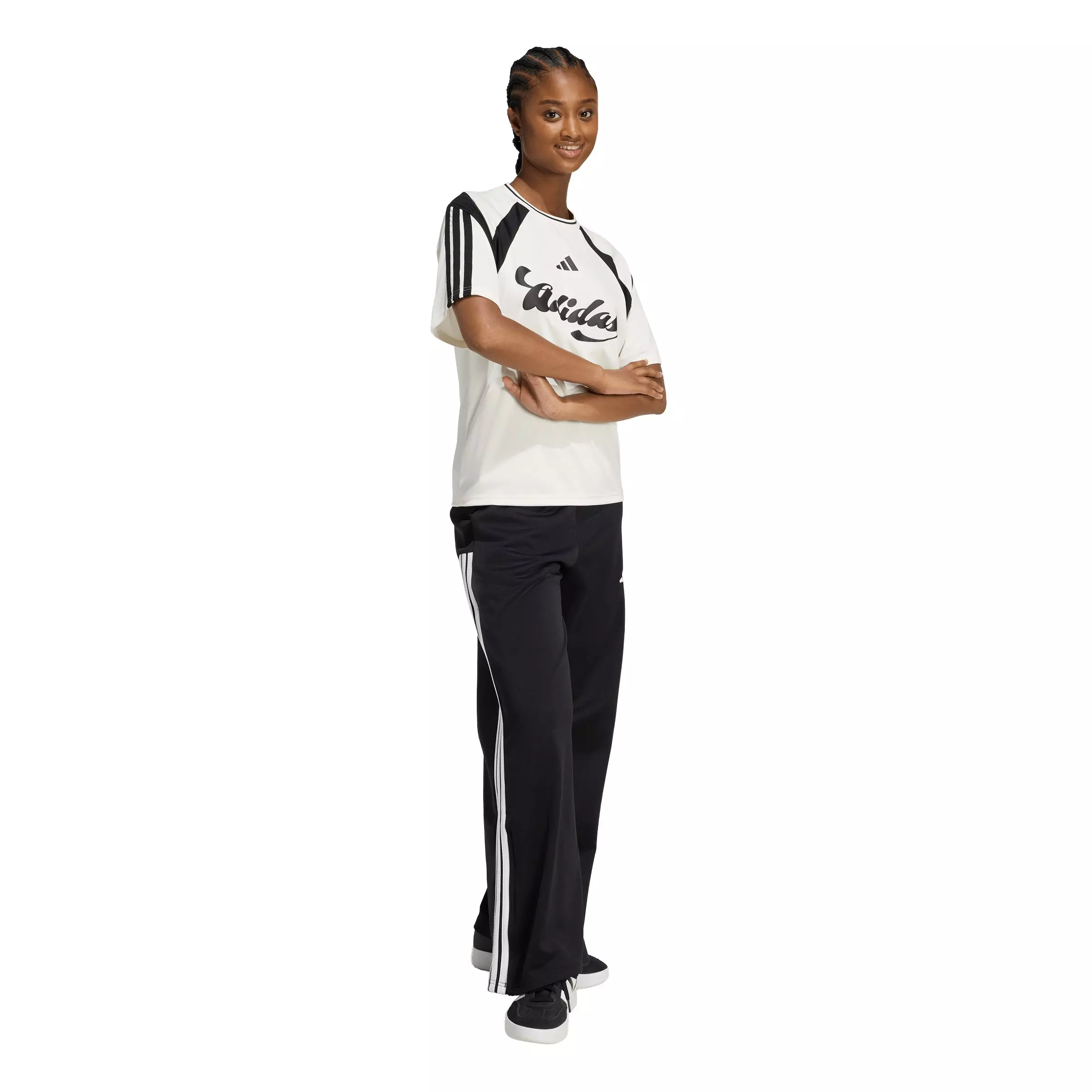 adidas Women's house of Tiro Jersey - Off-White/Black - OFF-WHITE/BLACK