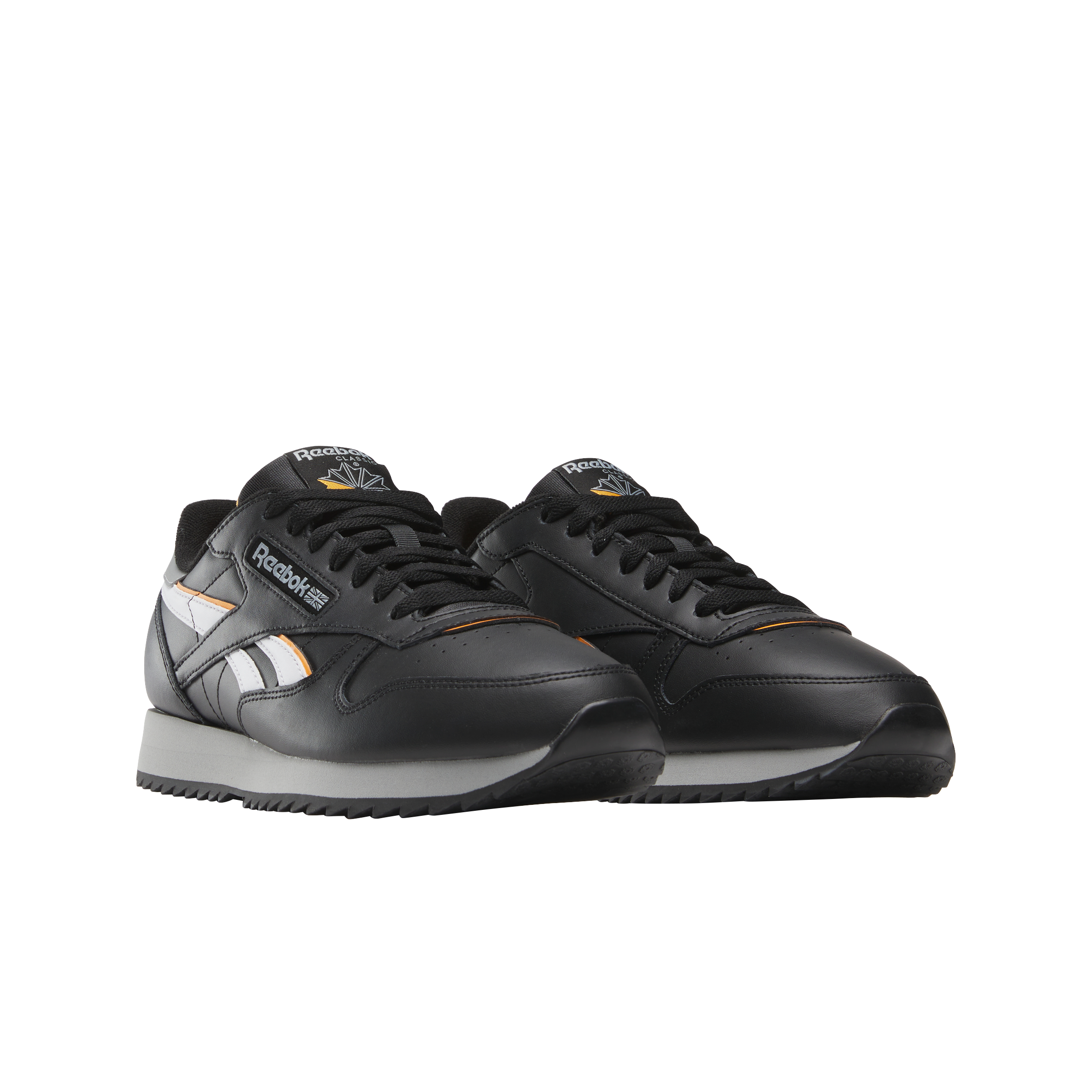 Reebok Classic Leather Ripple "Black/Orange/Grey" Unisex Shoe - BLACK/ORANGE Thumbnail View 2