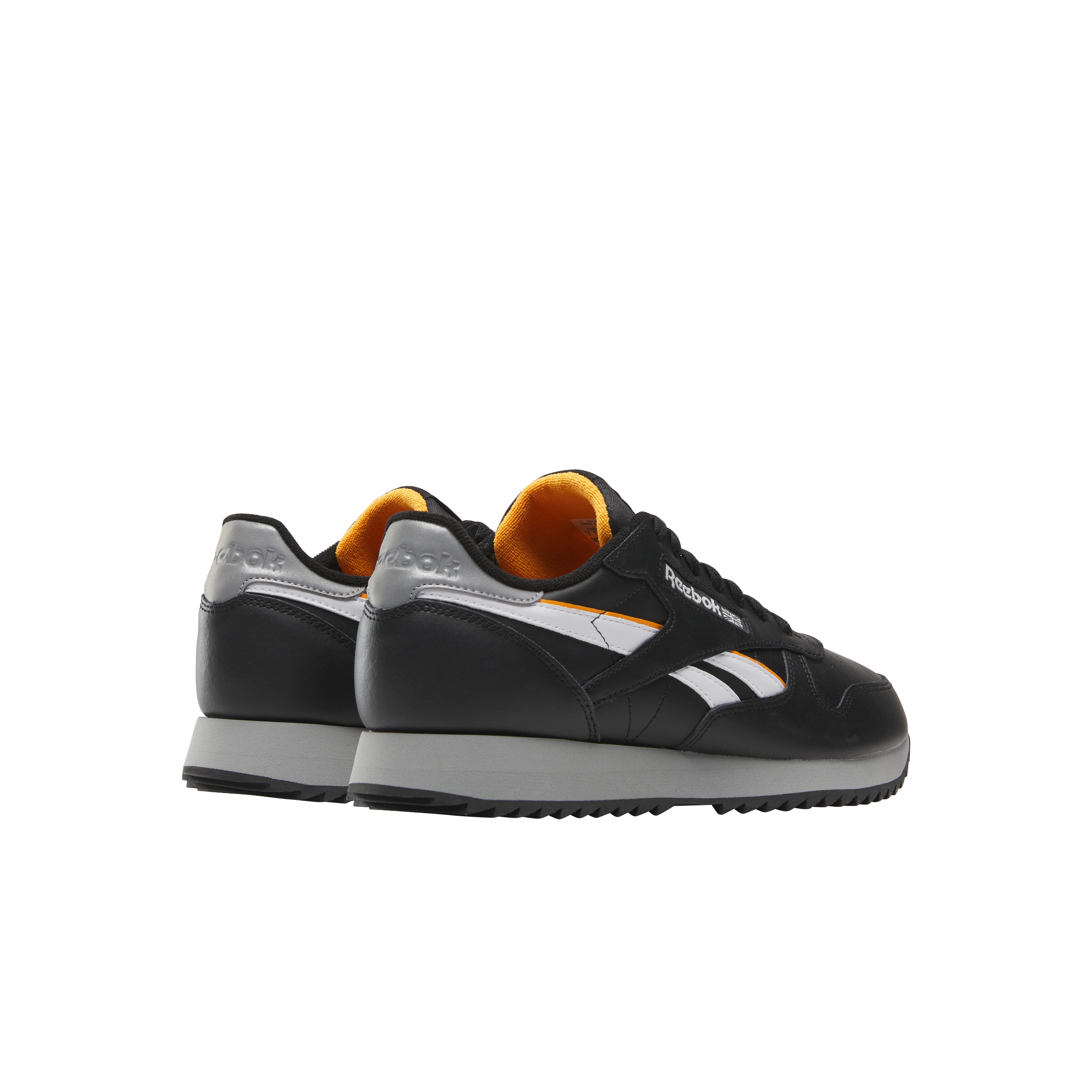 Reebok Classic Leather Ripple "Black/Orange/Grey" Unisex Shoe - BLACK/ORANGE Thumbnail View 3