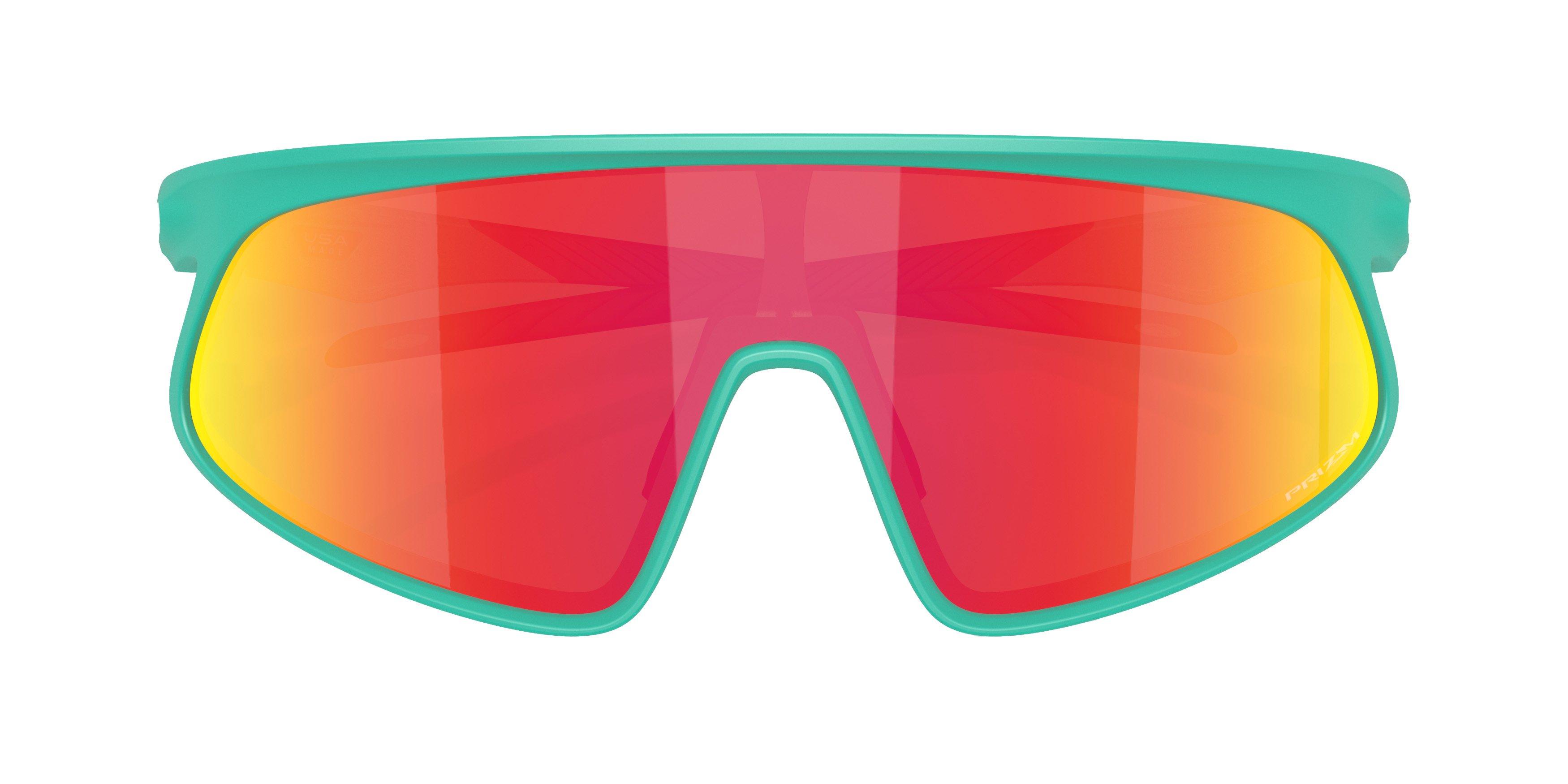 Oakley RSLV Prizm Ruby Sunglasses - Matte Celeste - GREEN/RED Thumbnail View 8