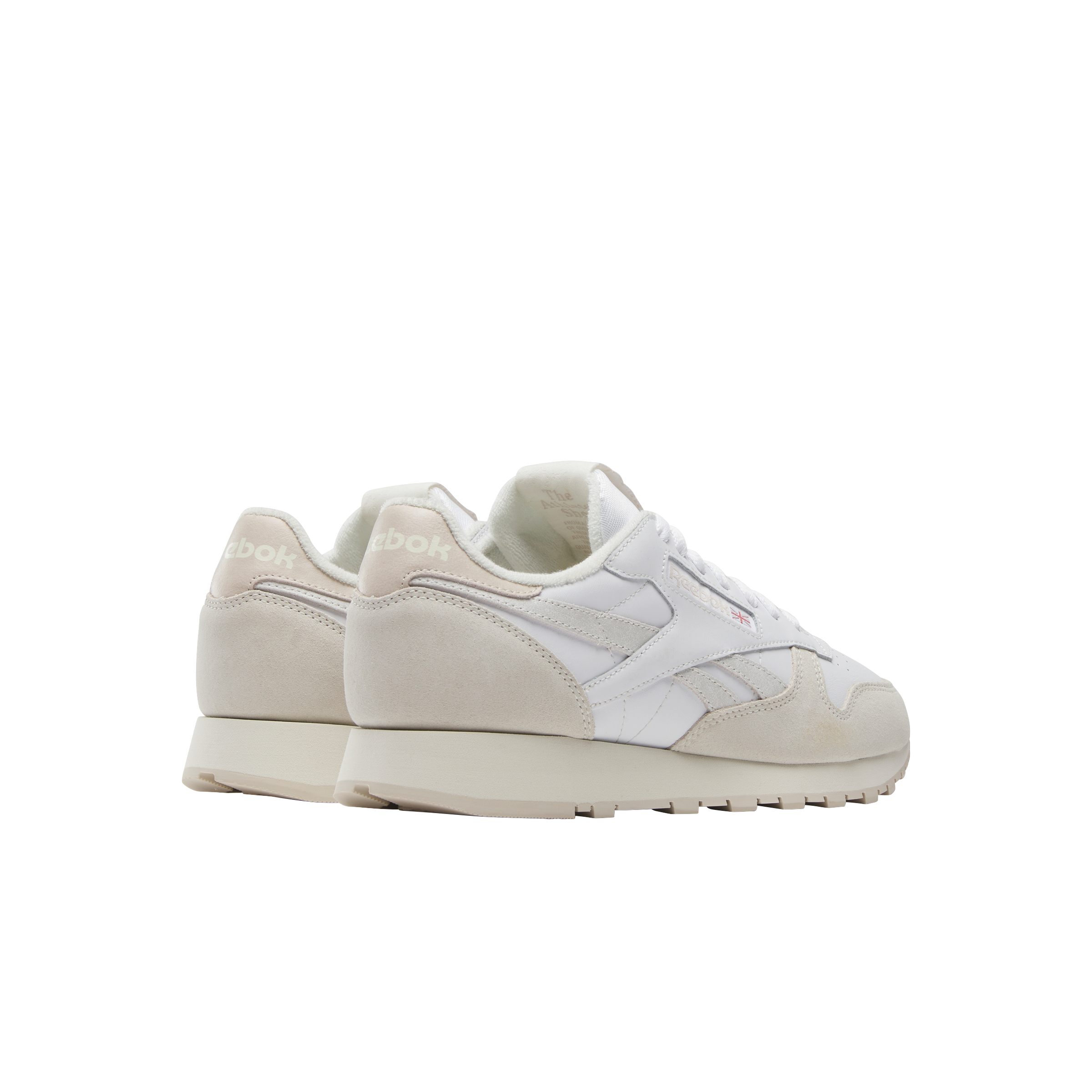 Reebok Classic Leather "White/Chalk/Stucco" Unisex Shoe - WHITE/CHALK/STUCCO Thumbnail View 3