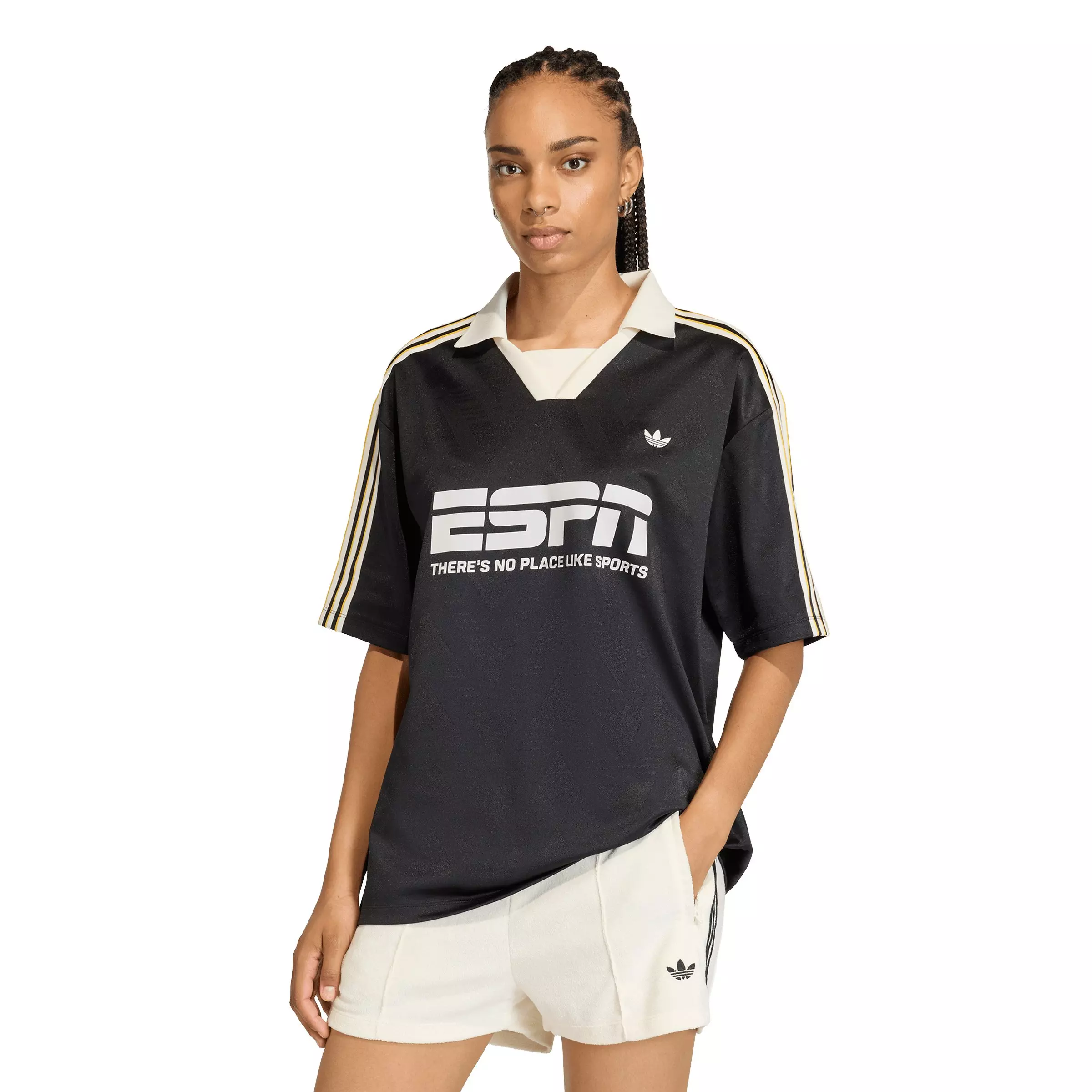 adidas Originals Women's Football Jersey Sponsor - Black - BLACK