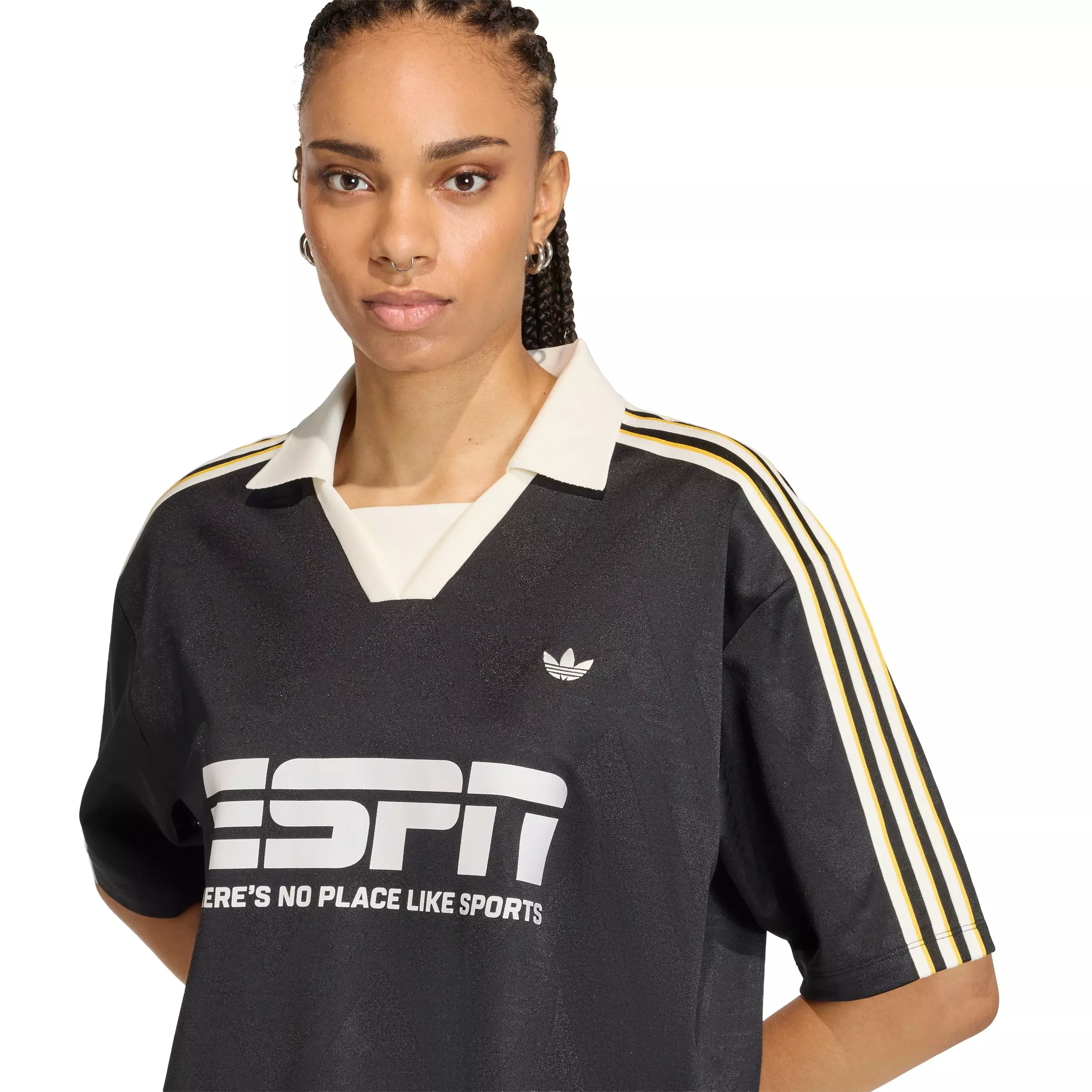 adidas Originals Women's Football Jersey Sponsor - Black - BLACK