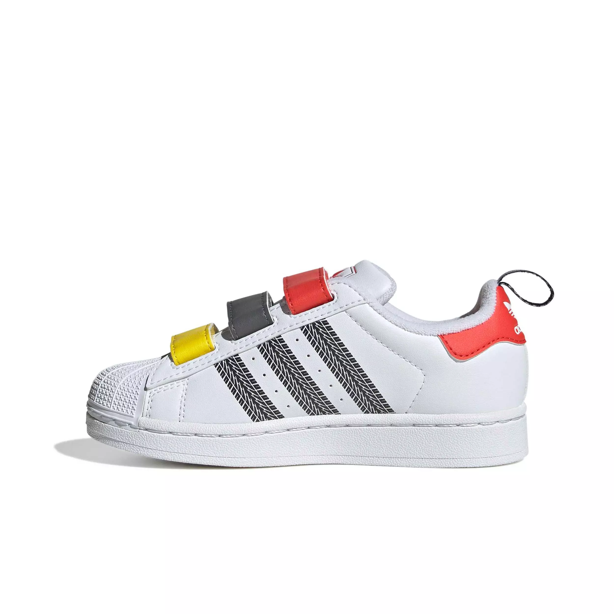 adidas Originals Pixar Cars Superstar II "Ftwr White/Bright Red" Preschool Boys' Shoe - WHITE/RED
