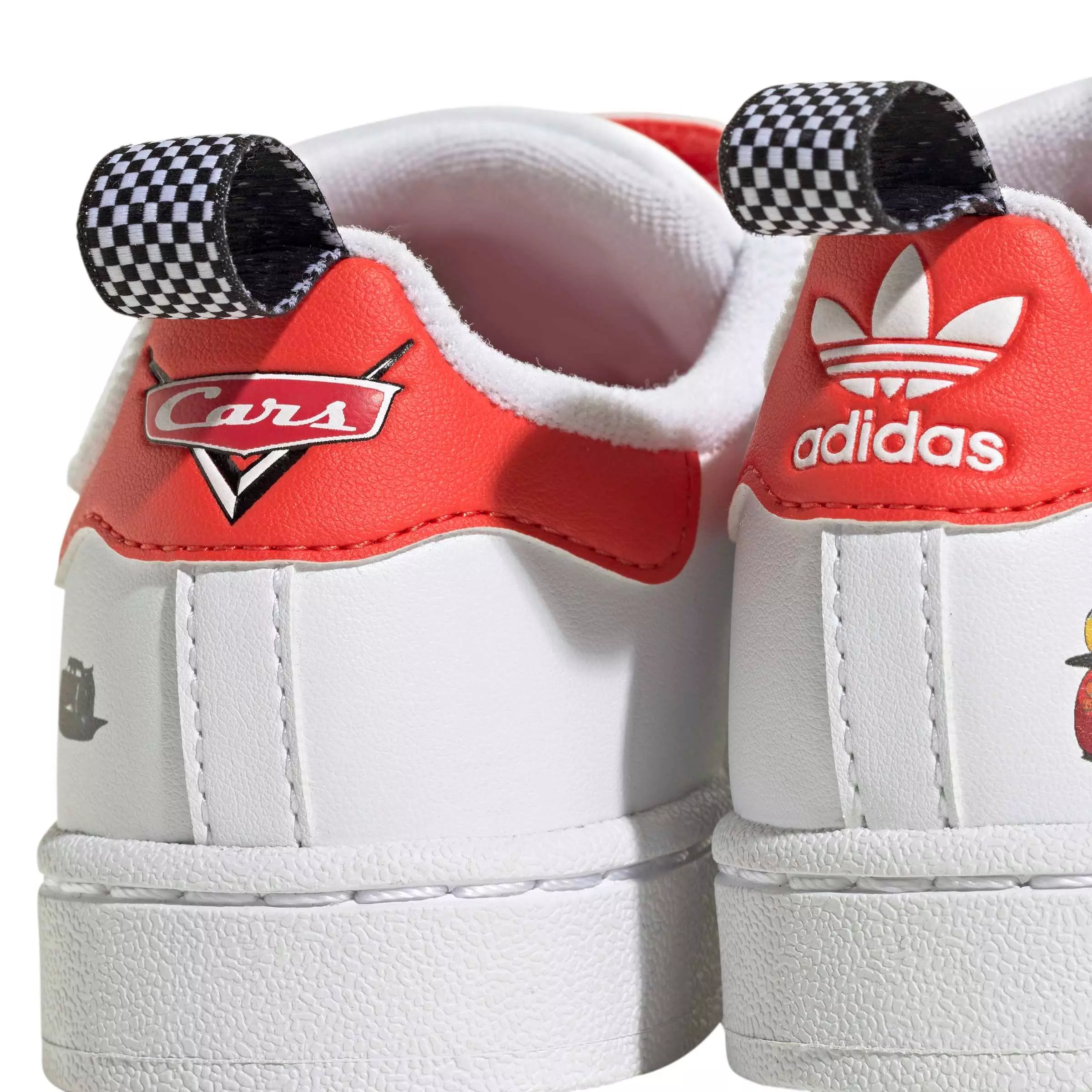 adidas Originals Pixar Cars Superstar II "Ftwr White/Bright Red" Preschool Boys' Shoe - WHITE/RED