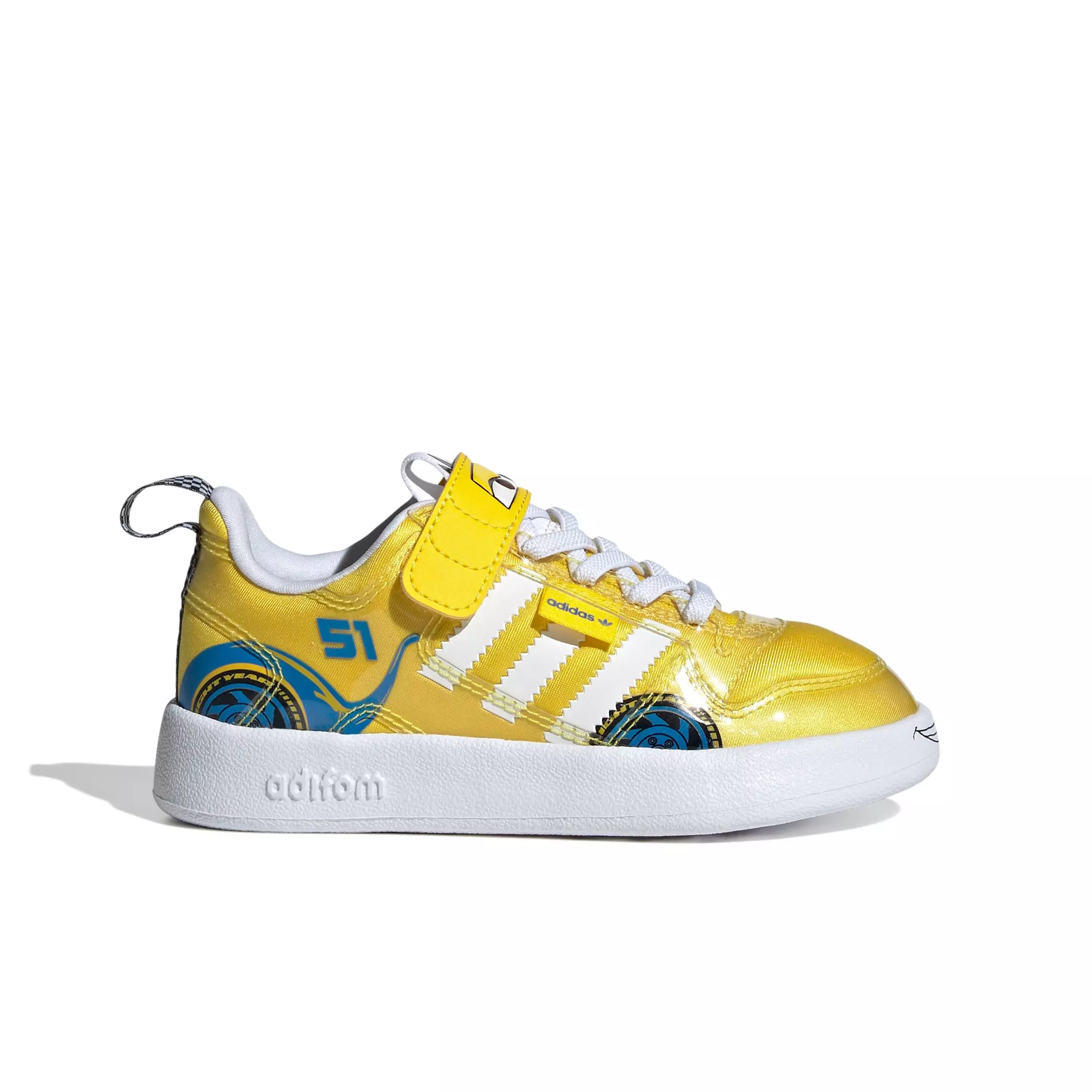 adidas Pixar Cars Adifom Forum 360 "Yellow/Blue/White" Preschool Boys' Shoe - YELLOW/BLUE/WHITE