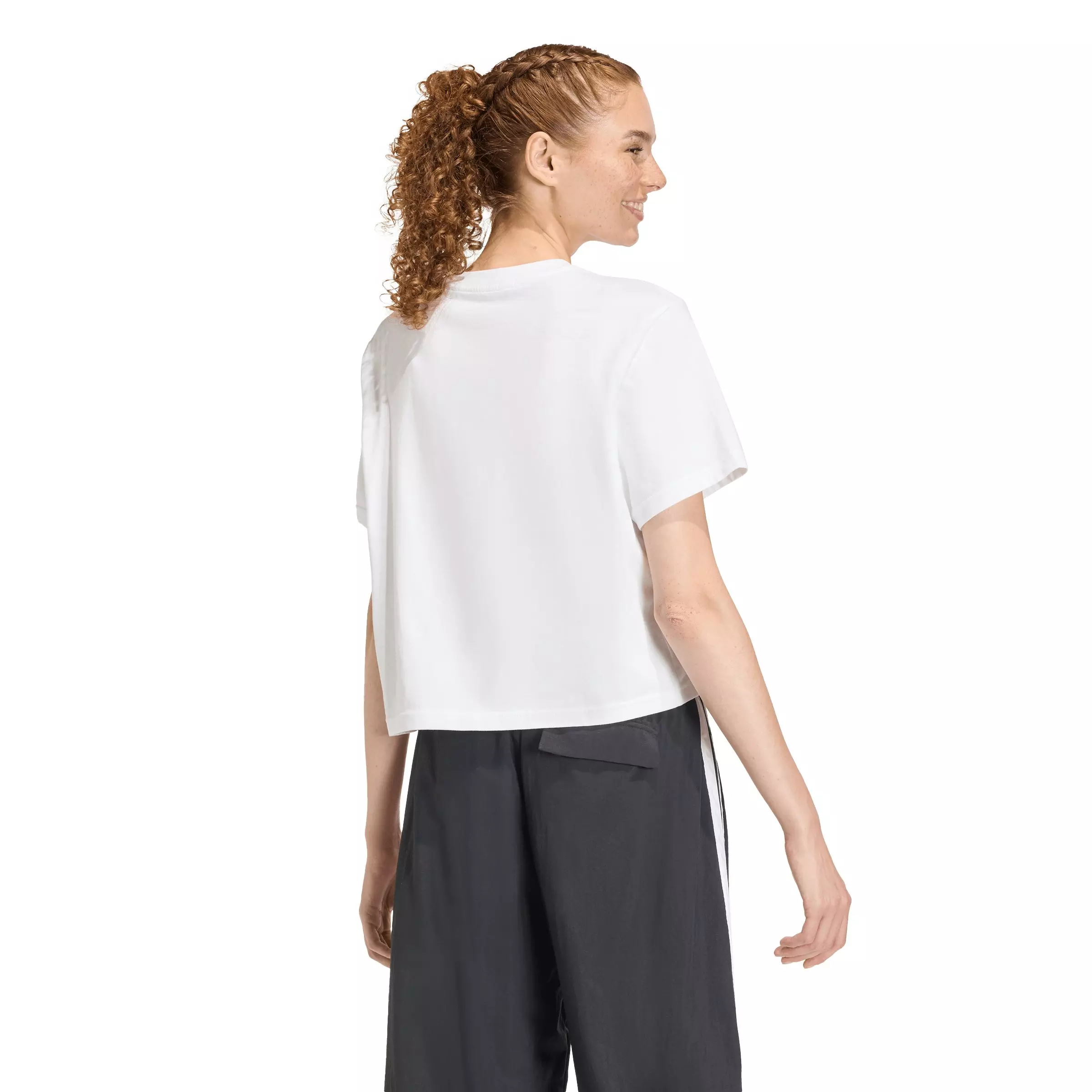 adidas Women's Food Loose Cropped Graphic T-Shirt - White - WHITE