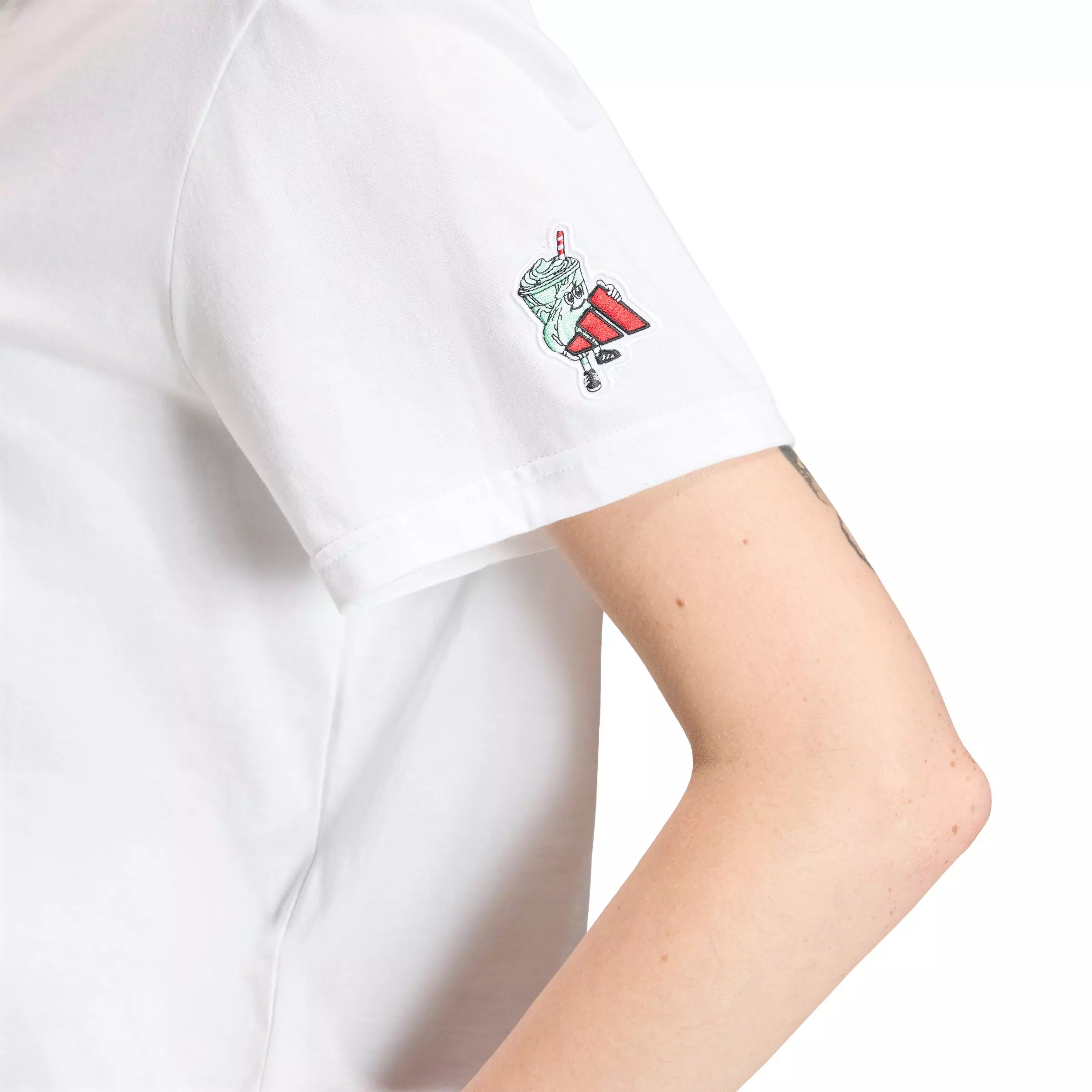 adidas Women's Food Loose Cropped Graphic T-Shirt - White - WHITE