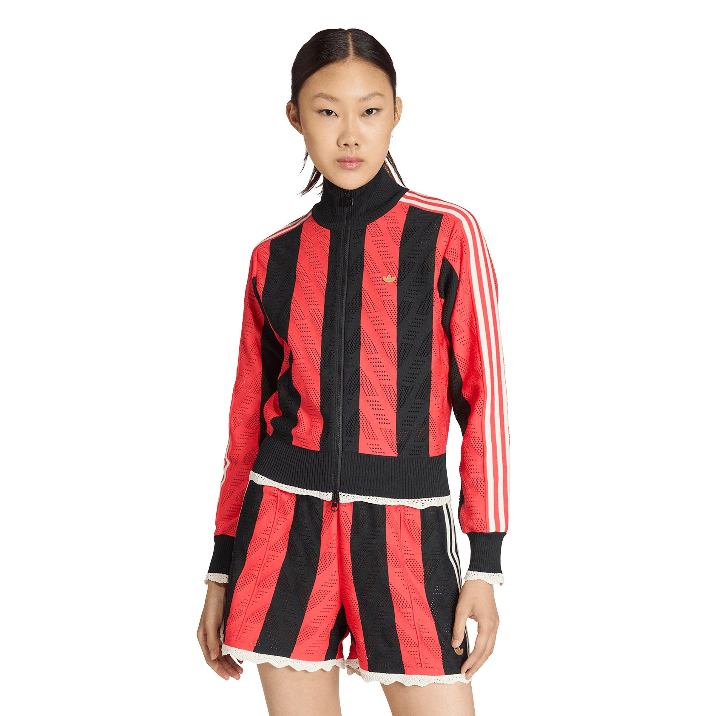 adidas Originals Women's Firebird Track Jacket - Black/Red - BLACK/RED Thumbnail View 1