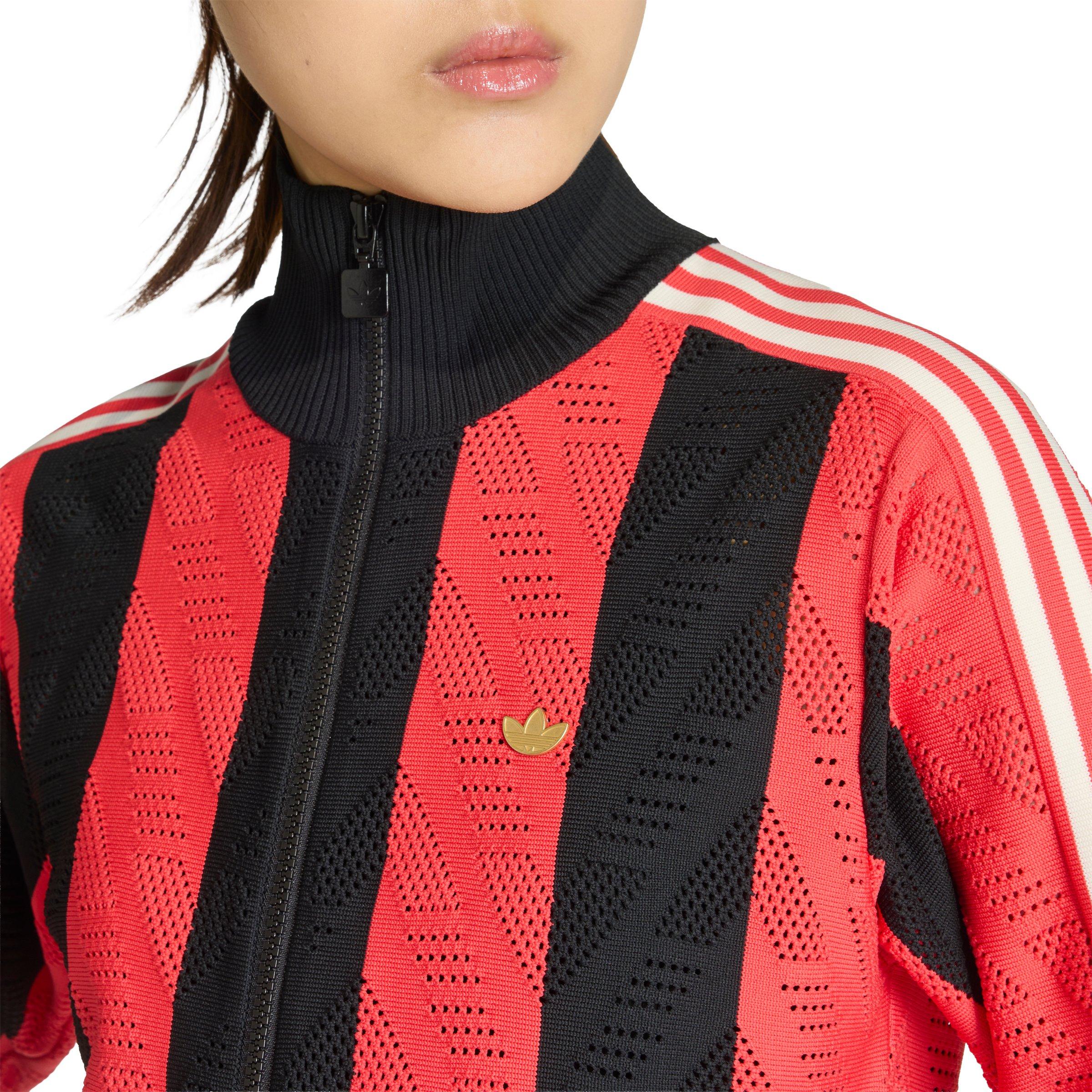 adidas Originals Women's Firebird Track Jacket - Black/Red - BLACK/RED Thumbnail View 3