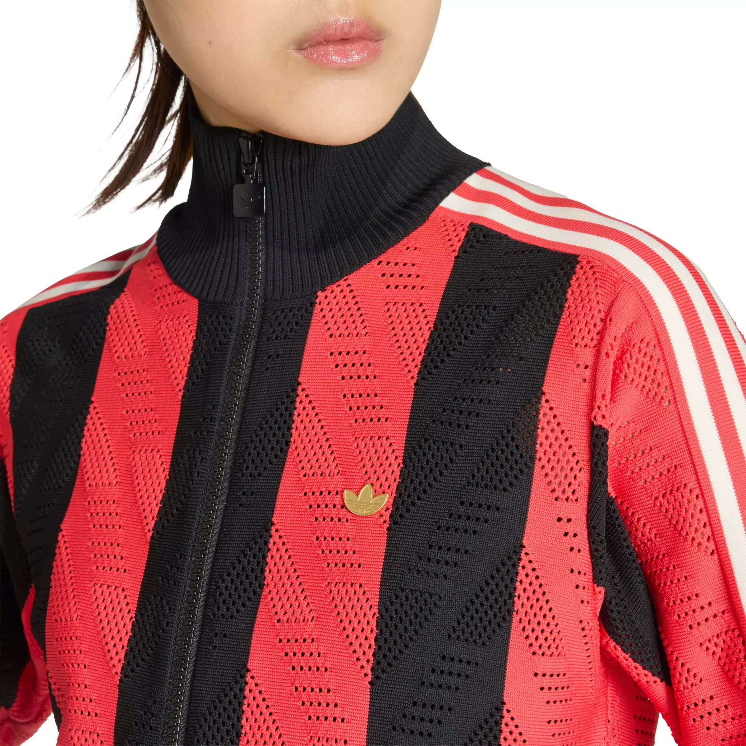 adidas Originals Women's Firebird Track Jacket - Black/Red - BLACK/RED