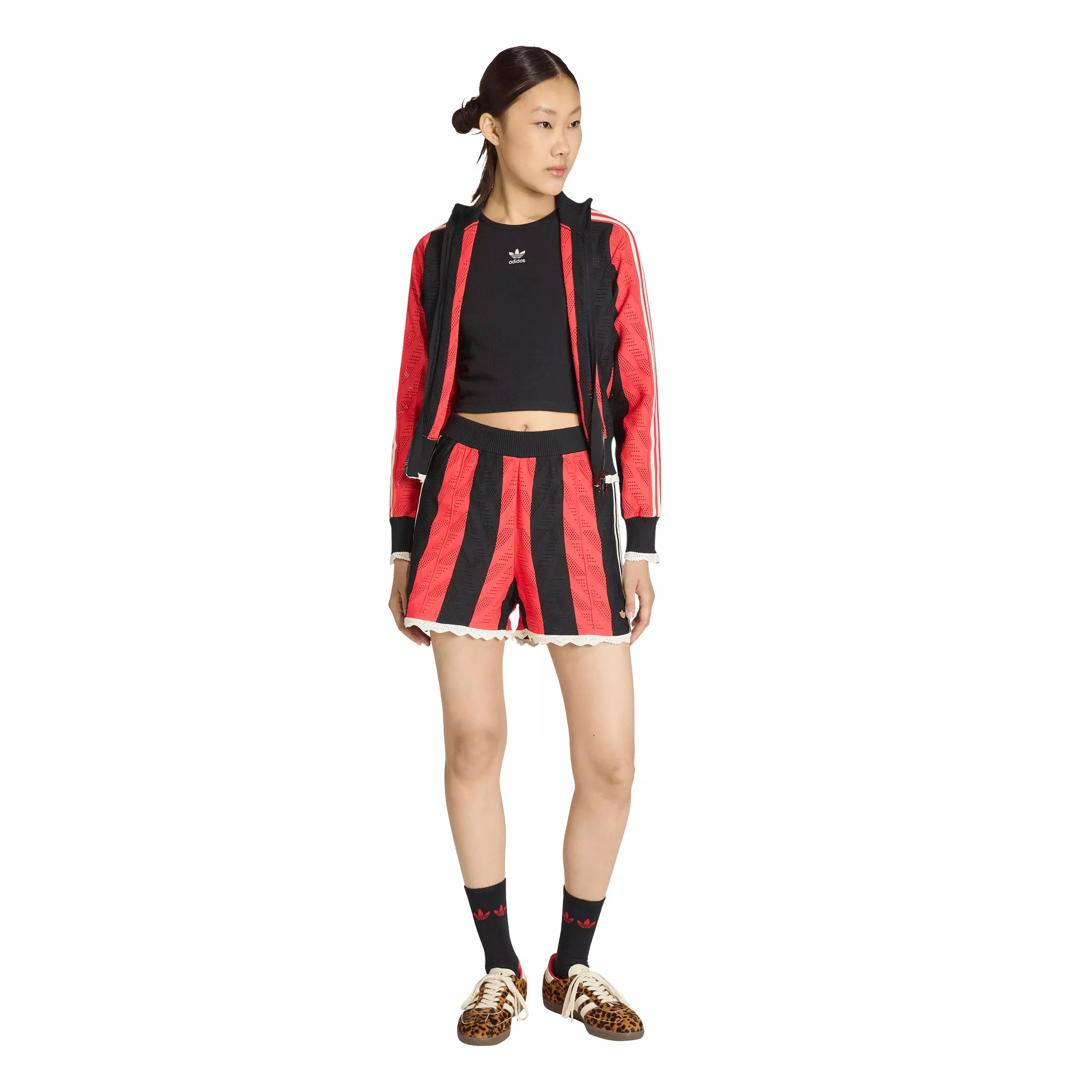 adidas Originals Women's Firebird Track Jacket - Black/Red - BLACK/RED