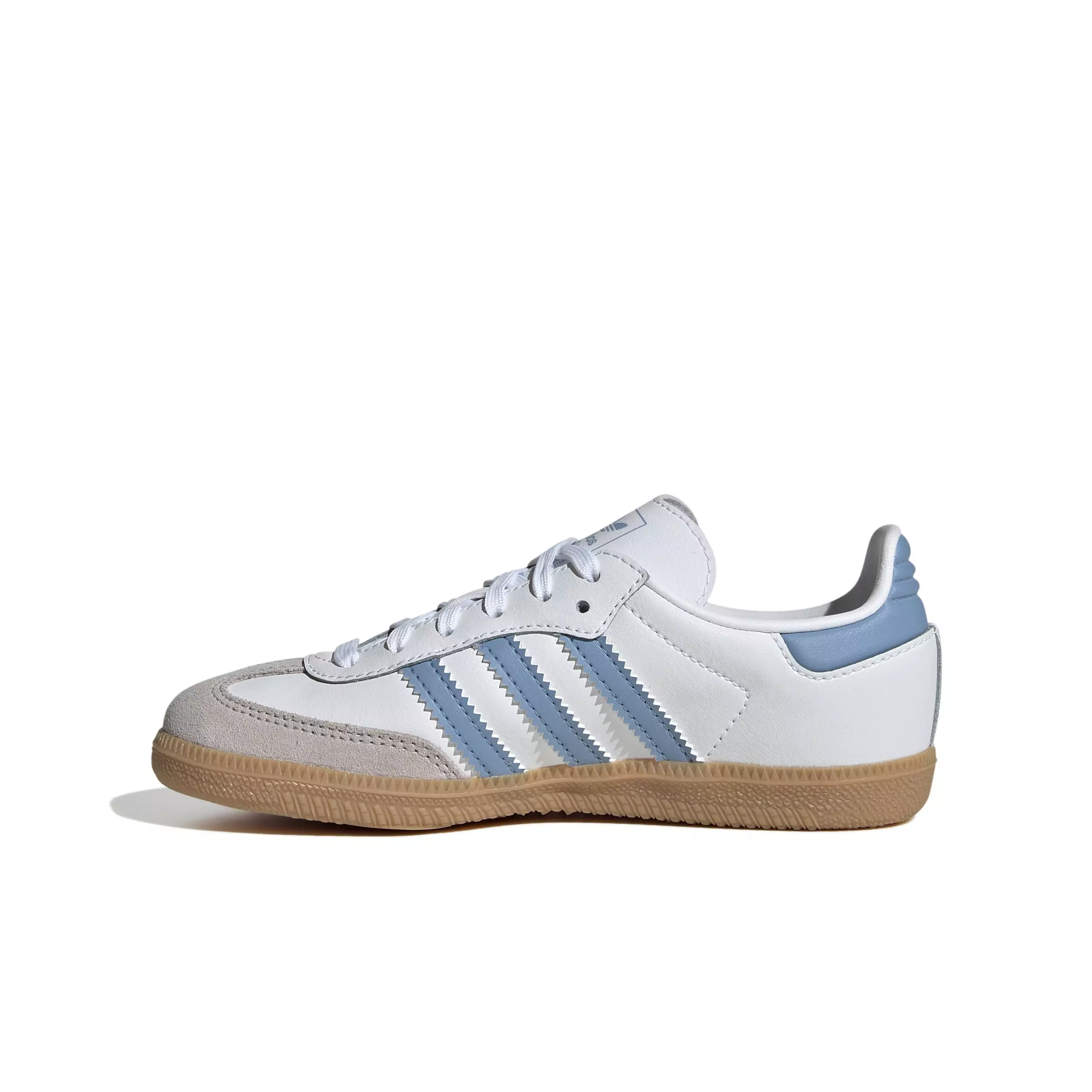 adidas Originals Samba OG "Ftwr White/Ash Blue/Gum 3" Preschool Boys' Shoe - WHITE/BLUE/GUM