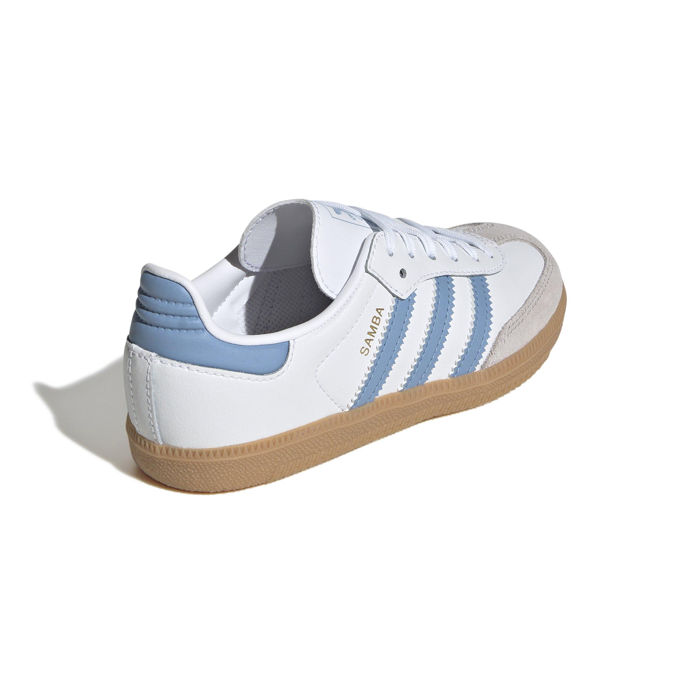 adidas Originals Samba OG Preschool Boys' "Ftwr White/Ash Blue/Gum 3" Shoe