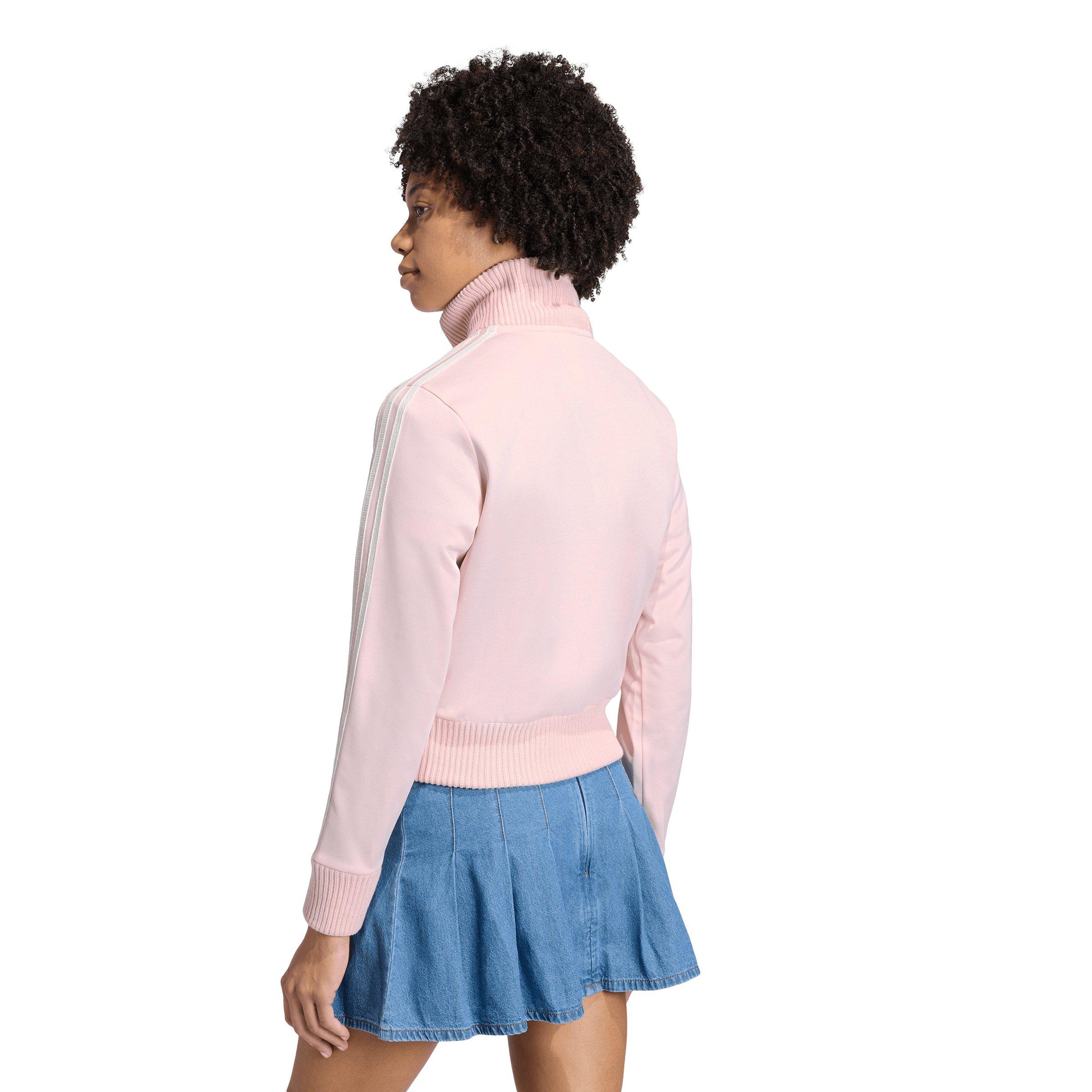adidas Originals Women's Firebird Knitted Crochet Detail Jacket - Pink - PINK Thumbnail View 2