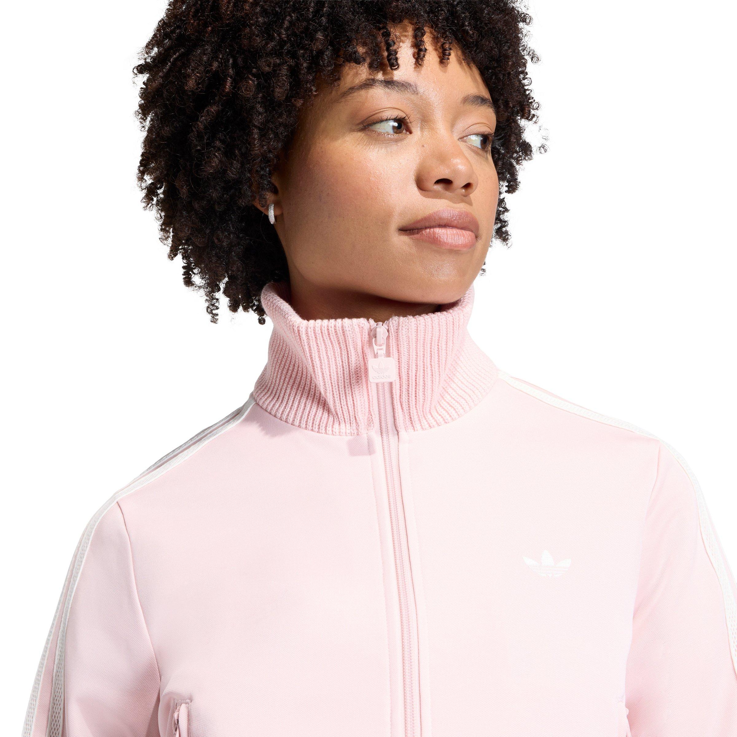 adidas Originals Women's Firebird Knitted Crochet Detail Jacket - Pink - PINK Thumbnail View 4