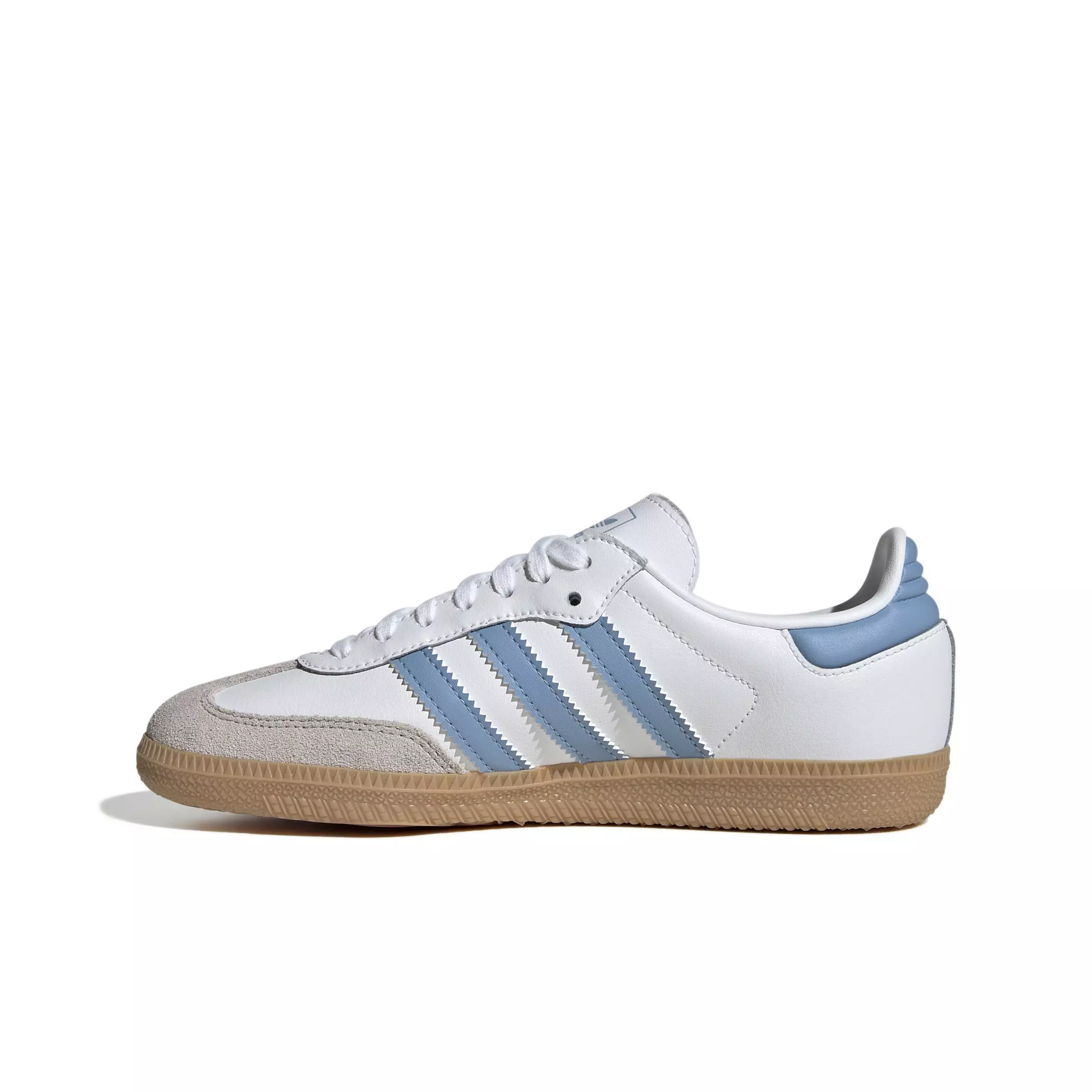adidas Originals Samba OG "Ftwr White/Ash Blue/Gum 3" Grade School Boys' Shoe - WHITE/BLUE/GUM