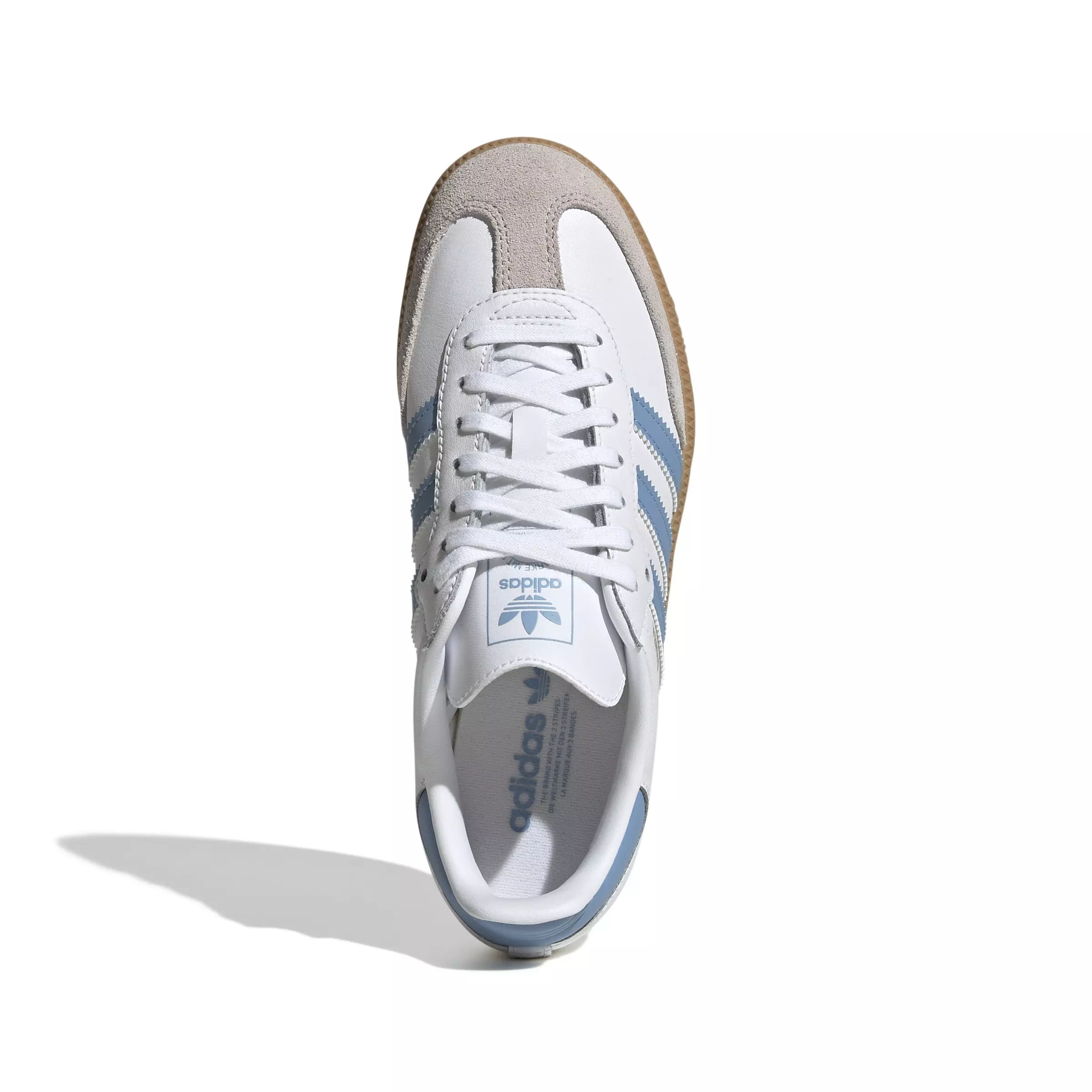 adidas Originals Samba OG "Ftwr White/Ash Blue/Gum 3" Grade School Boys' Shoe - WHITE/BLUE/GUM