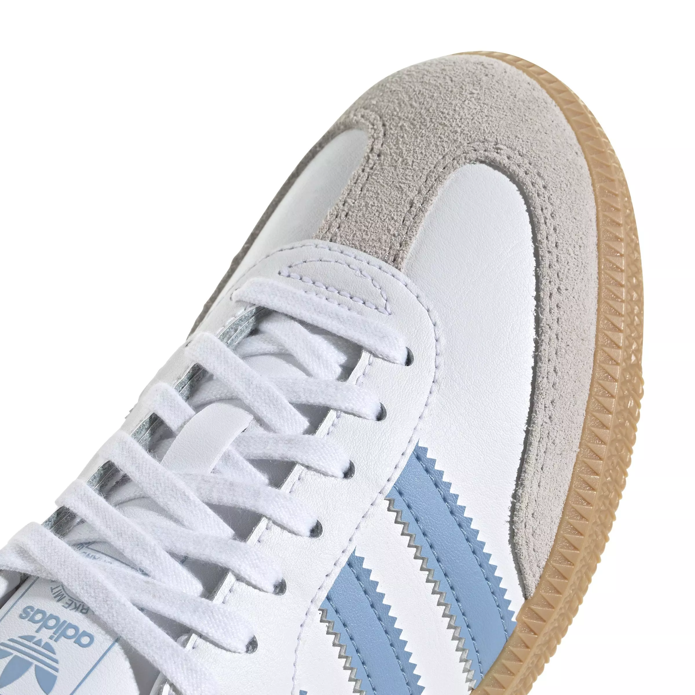 adidas Originals Samba OG "Ftwr White/Ash Blue/Gum 3" Grade School Boys' Shoe - WHITE/BLUE/GUM