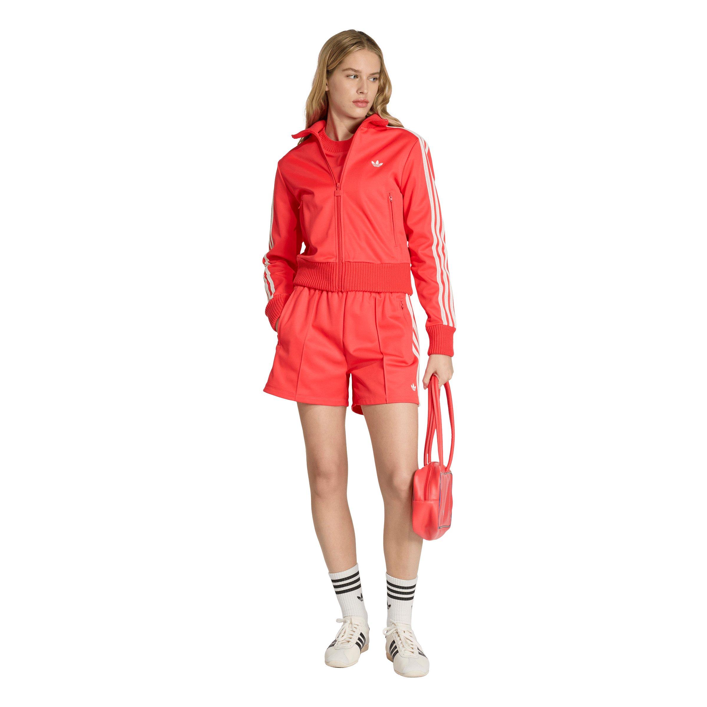 adidas Originals Women's Firebird Knitted Crochet Detail Jacket - Red - RED Thumbnail View 5