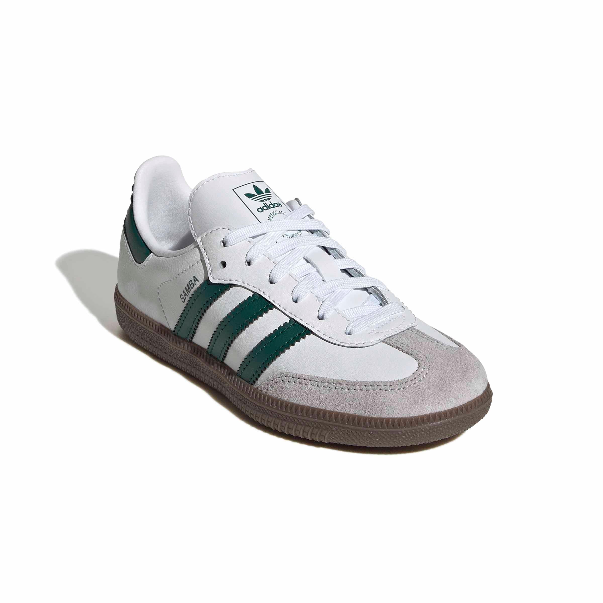 adidas Originals Samba OG Preschool Boys' "Ftwr White/Collegiate Green/Gum 5" Shoe