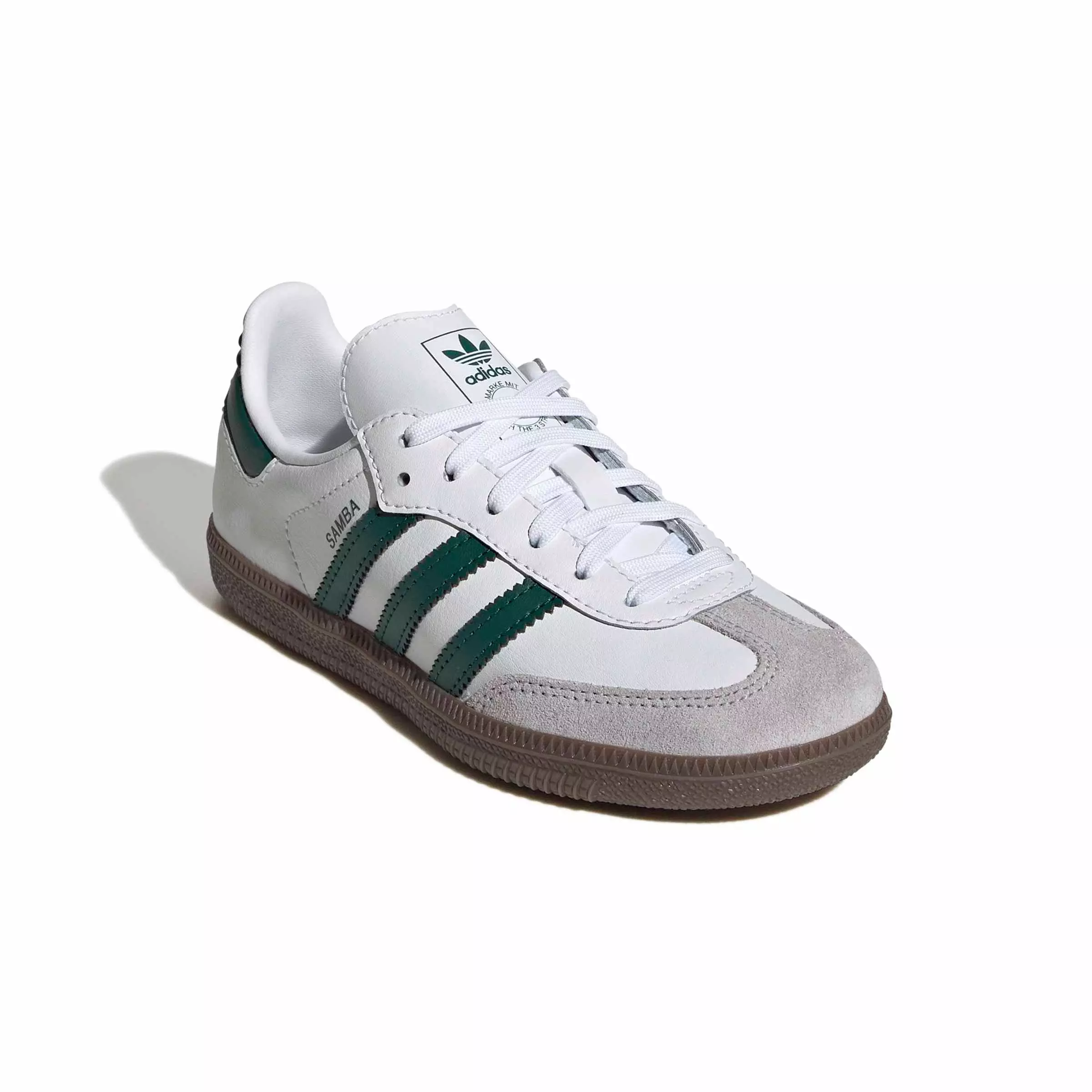 adidas Originals Samba OG "Ftwr White/Collegiate Green/Gum 5" Preschool Boys' Shoe - WHITE/GREEN/GUM