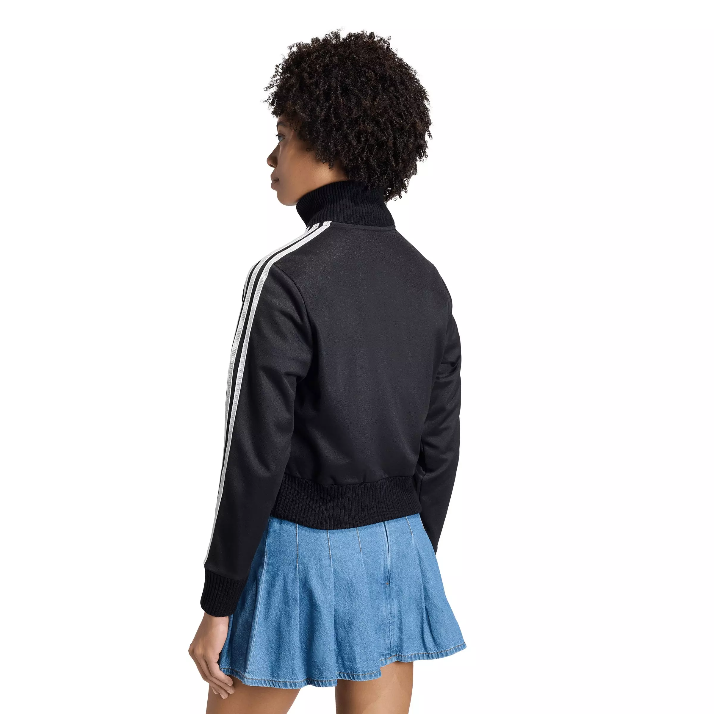 adidas Originals Women's Firebird Knitted Crochet Detail Jacket - Black - BLACK