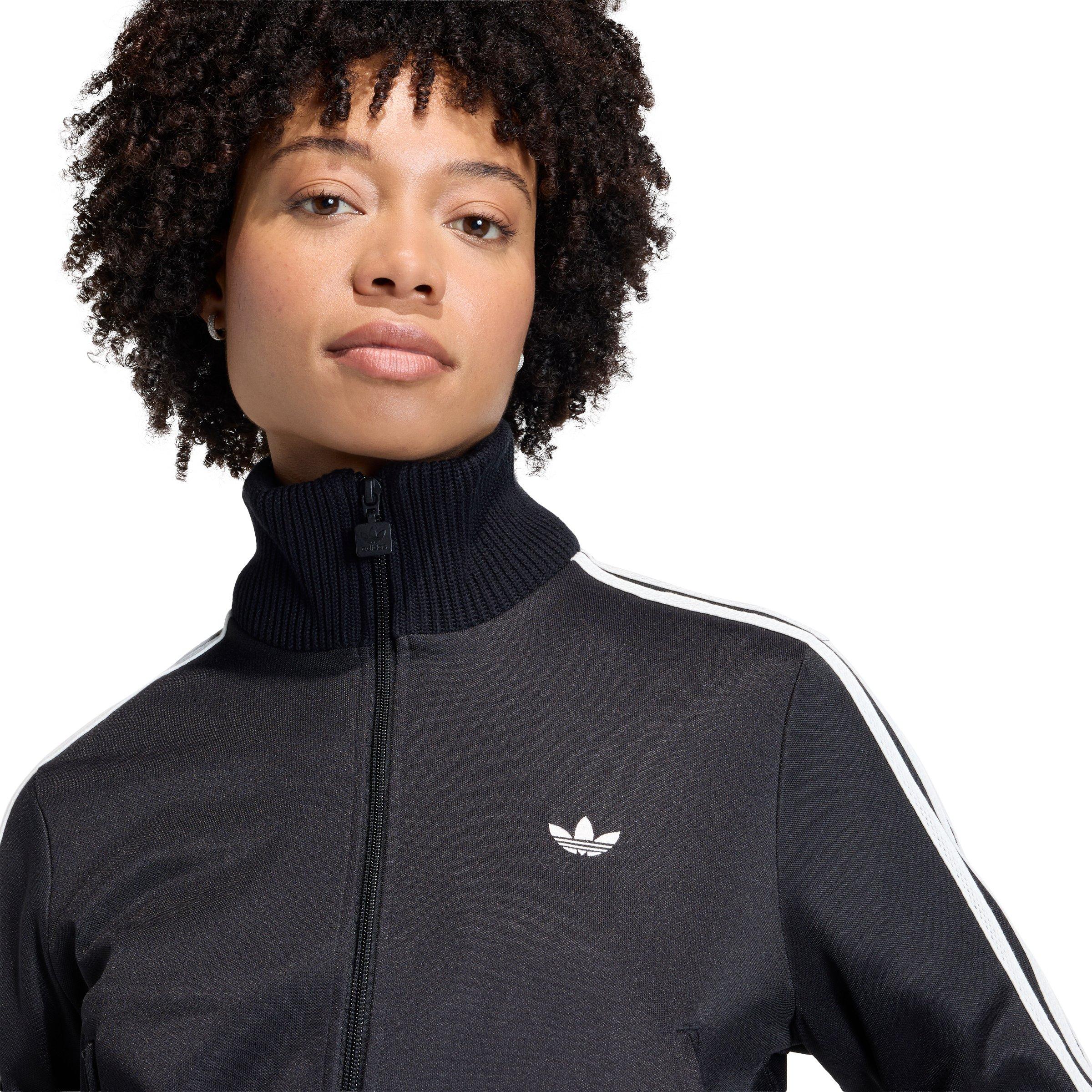 adidas Originals Women's Firebird Knitted Crochet Detail Jacket - Black - BLACK Thumbnail View 3