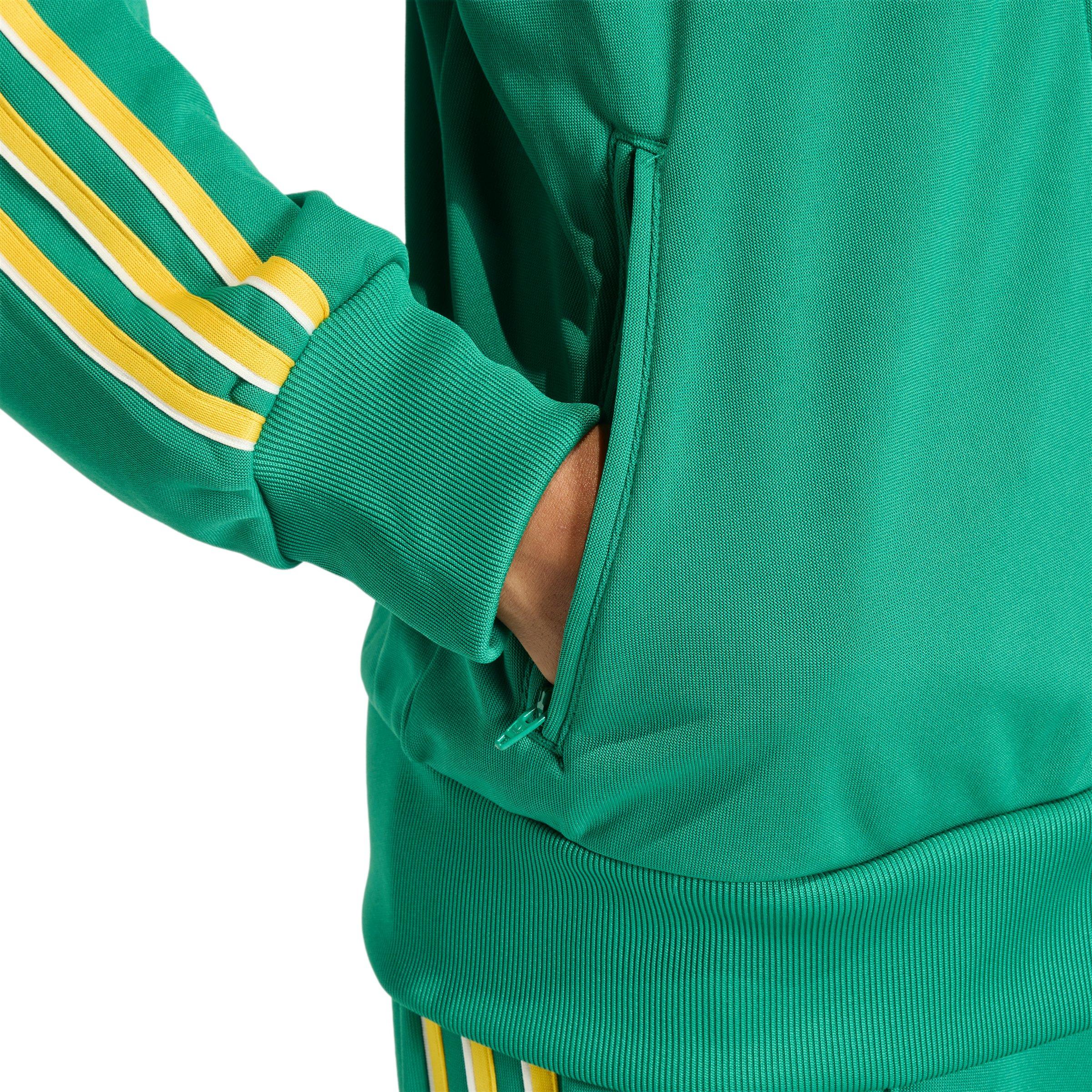 adidas Originals Women's Firebird Loose Track Jacket - Green/Yellow - GREEN/YELLOW Thumbnail View 4