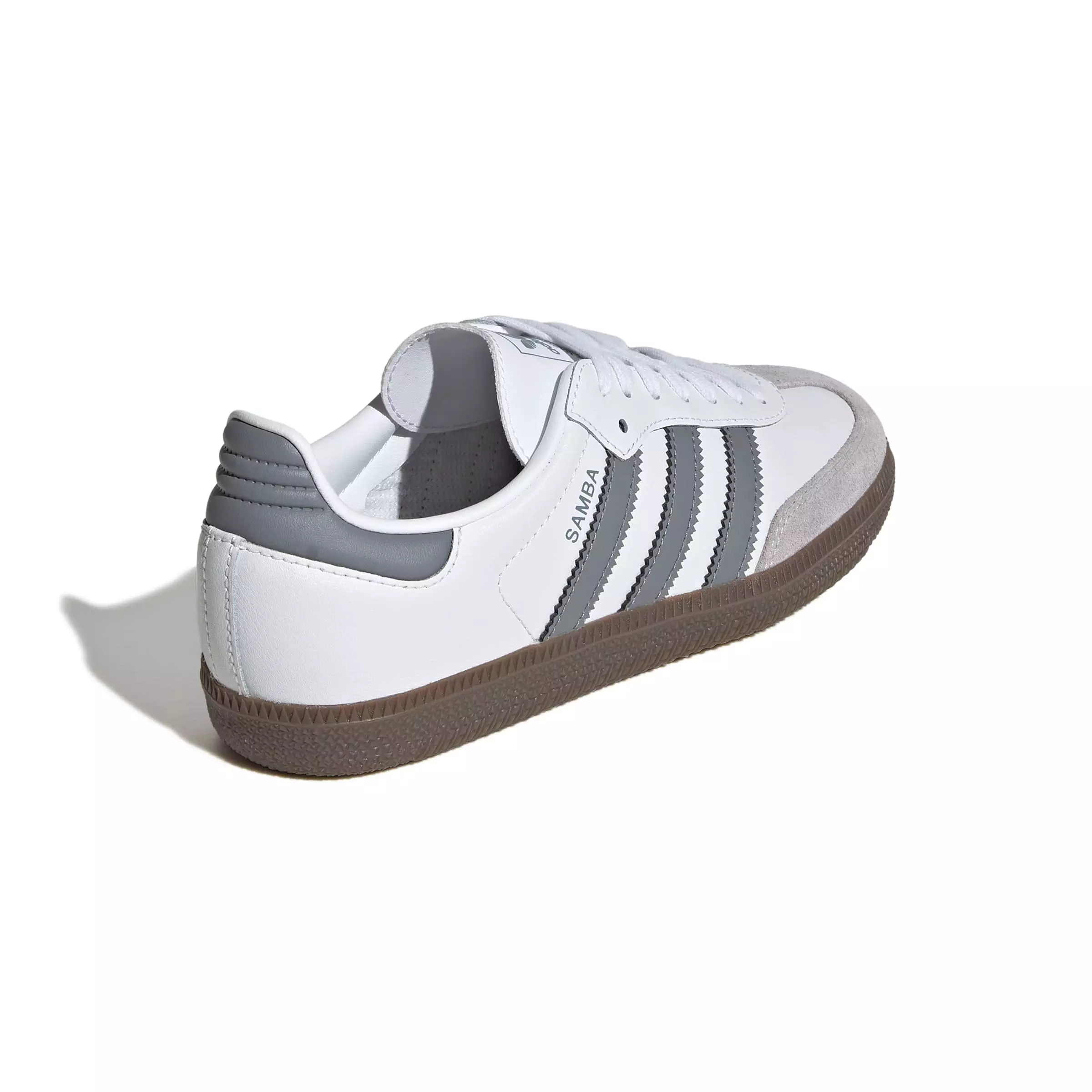 adidas Originals Samba OG "Ftwr White/Grey/Gum 5" Grade School Boys' Shoe - WHITE/GREY/GUM
