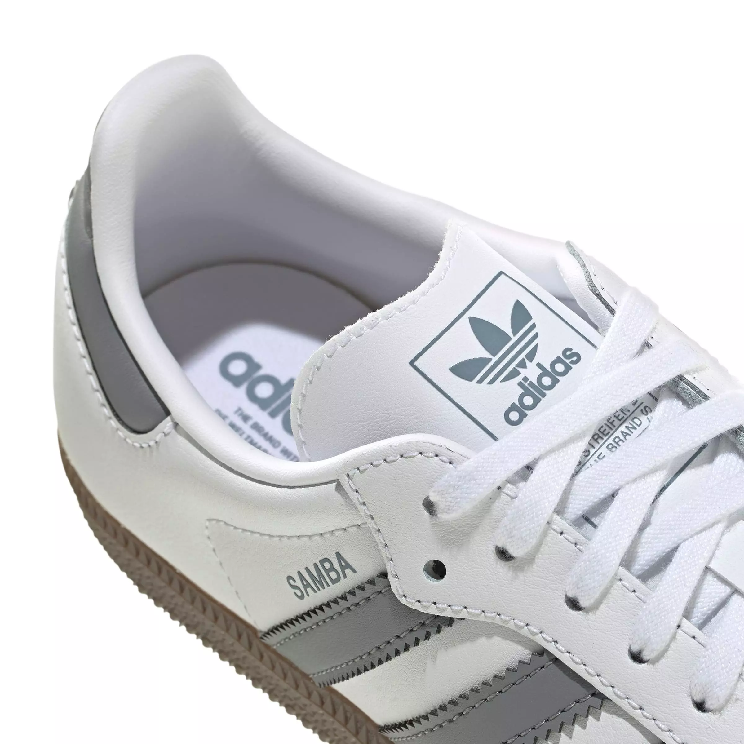 adidas Originals Samba OG "Ftwr White/Grey/Gum 5" Grade School Boys' Shoe - WHITE/GREY/GUM