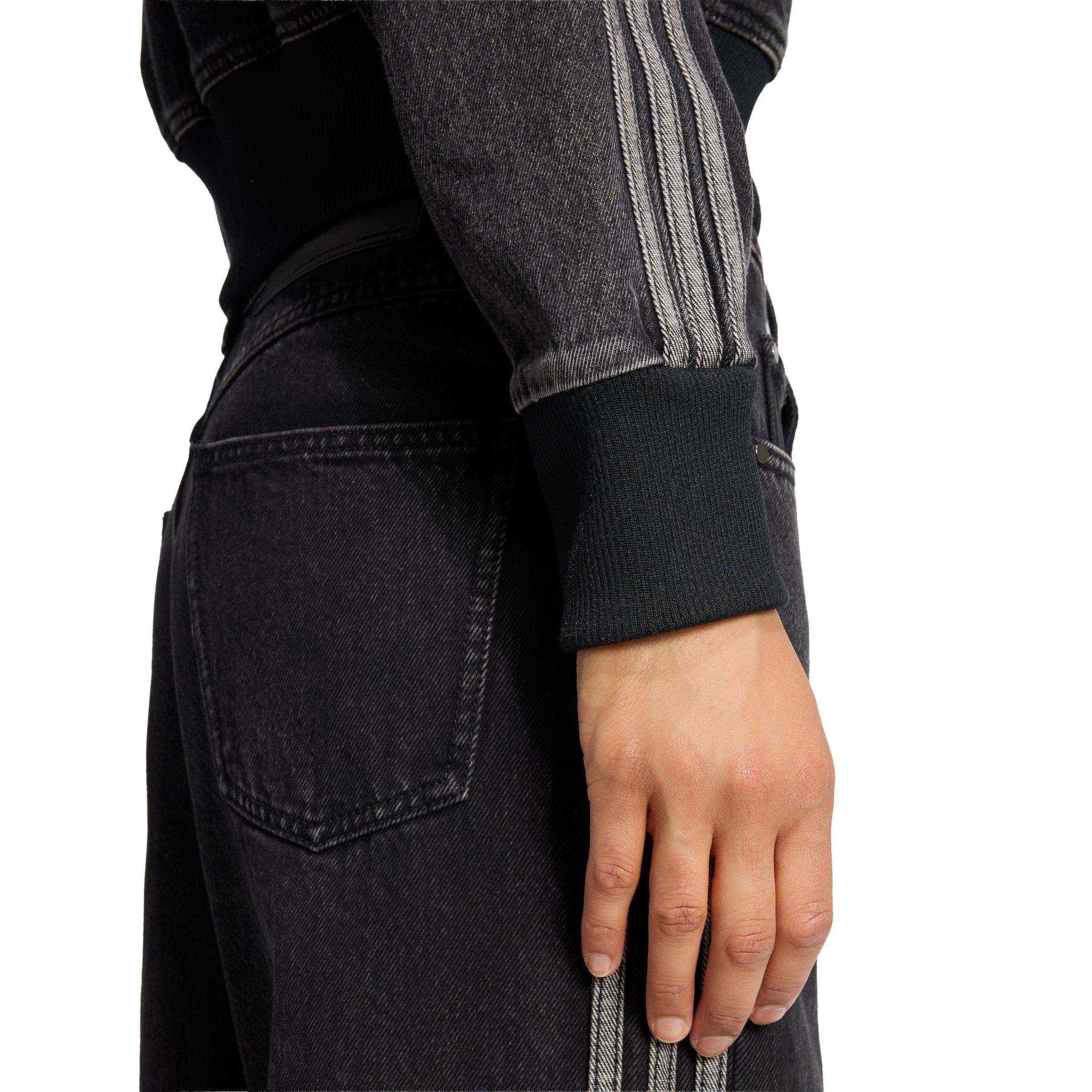 adidas Originals Women's Firebird Denim Track Jacket - Black - BLACK Thumbnail View 4