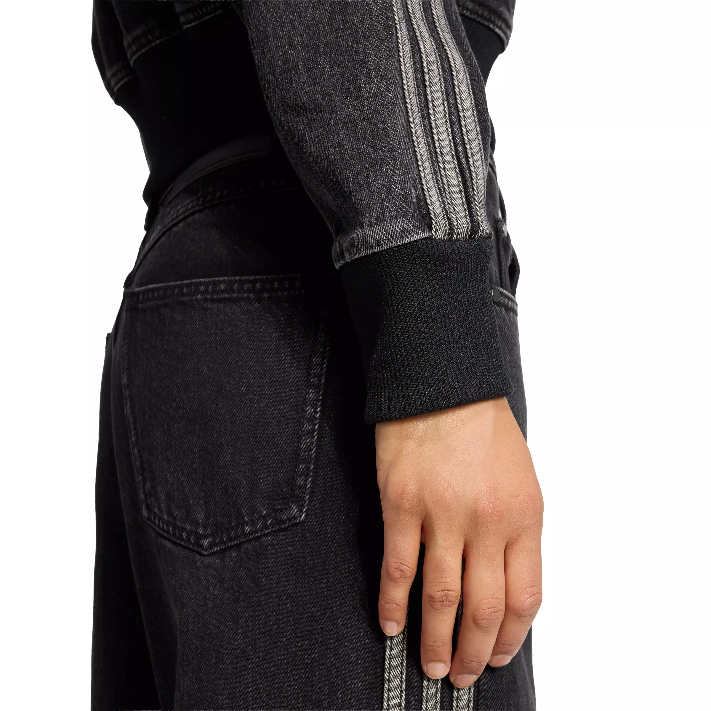 adidas Originals Women's Firebird Denim Track Jacket - Black - BLACK