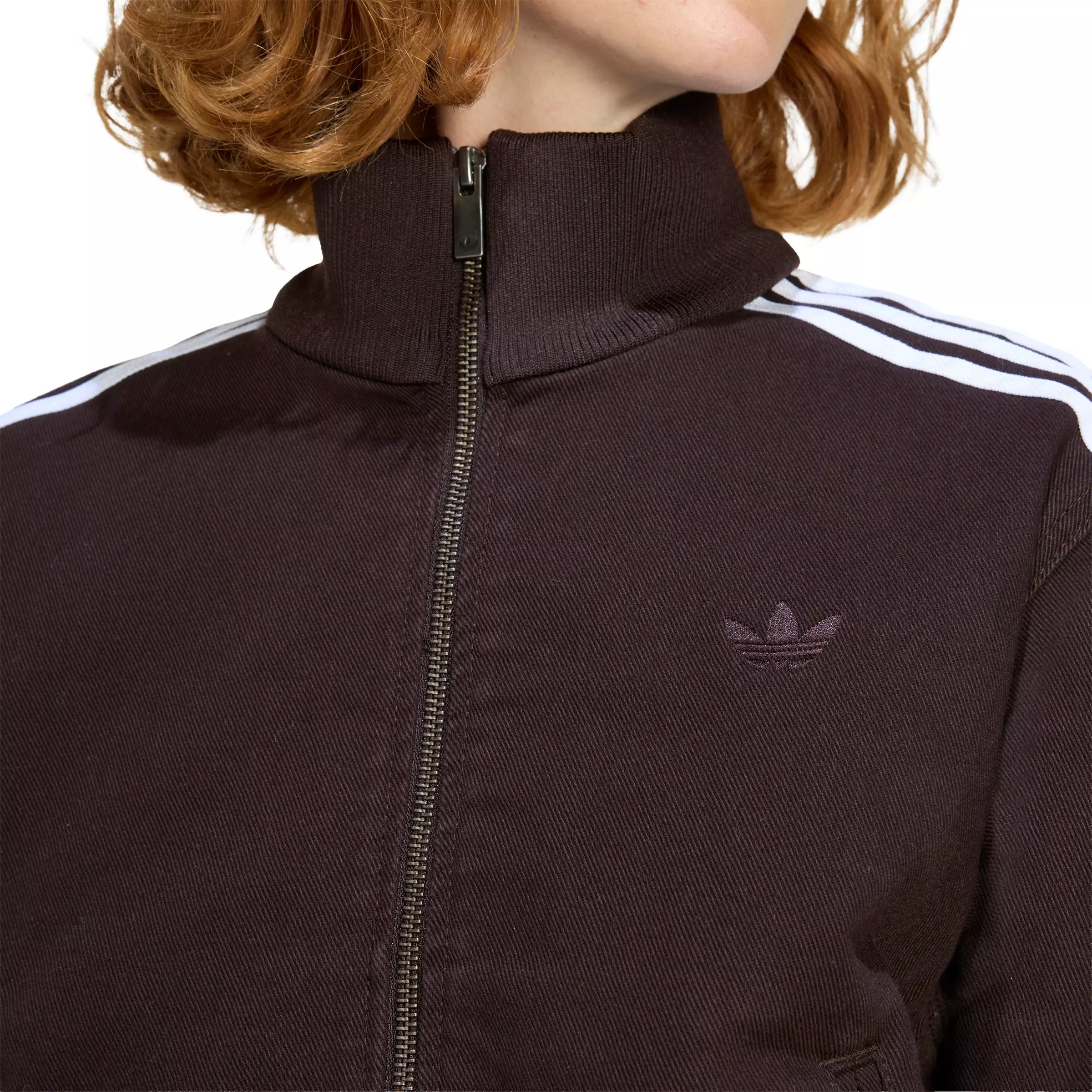 adidas Originals Women's Firebird Denim Track Jacket - Brown - BROWN