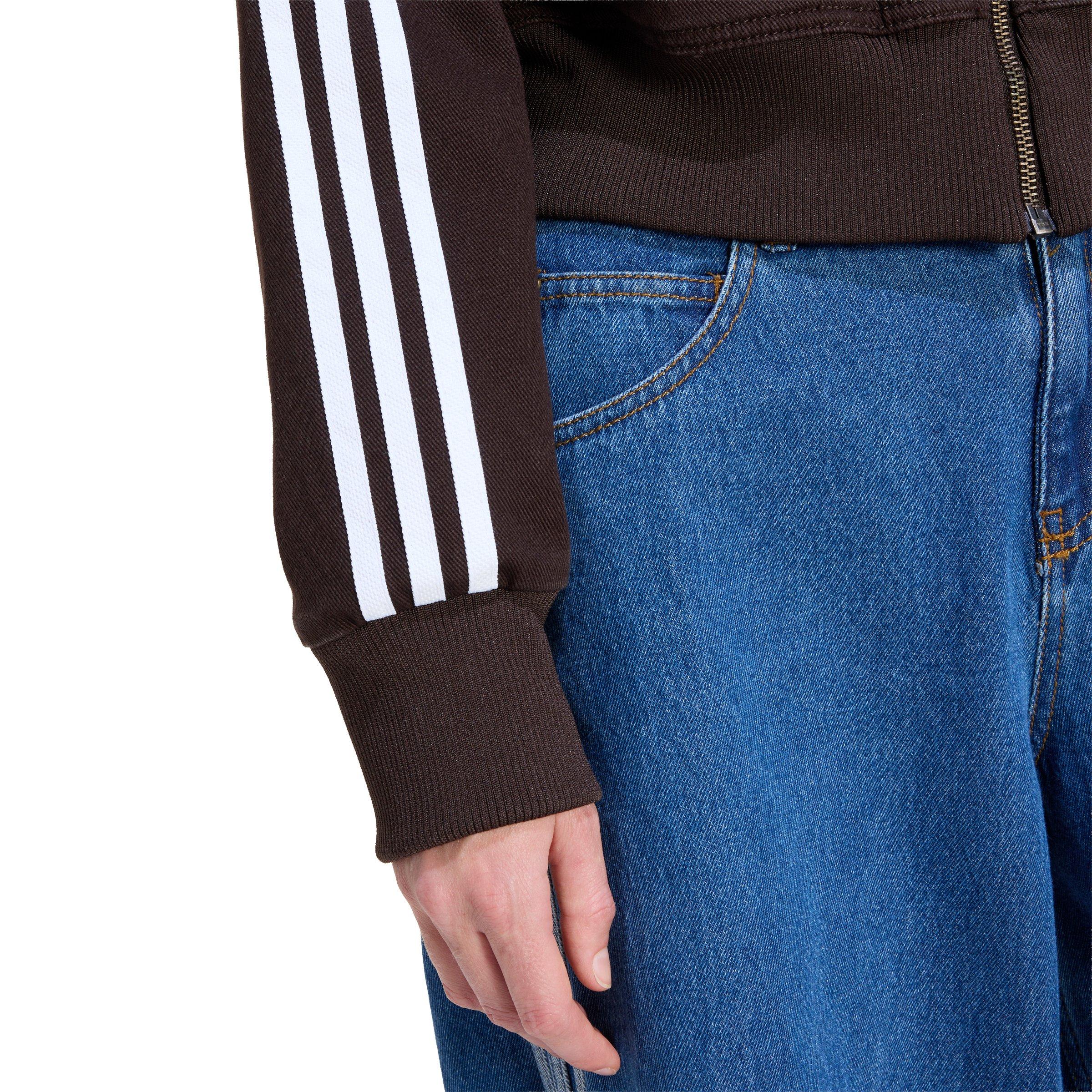 adidas Originals Women's Firebird Denim Track Jacket - Brown - BROWN Thumbnail View 4
