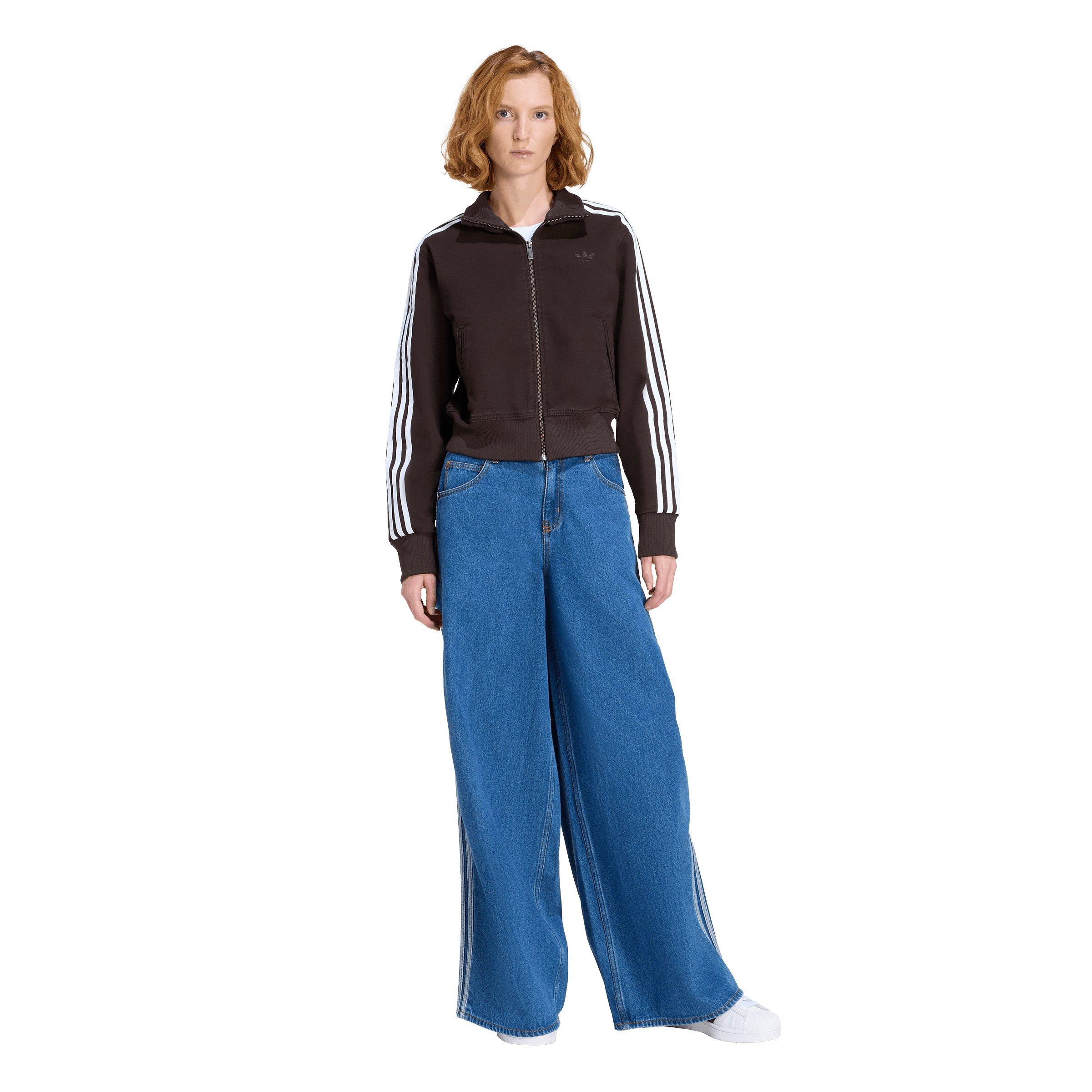 adidas Originals Women's Firebird Denim Track Jacket - Brown - BROWN Thumbnail View 5