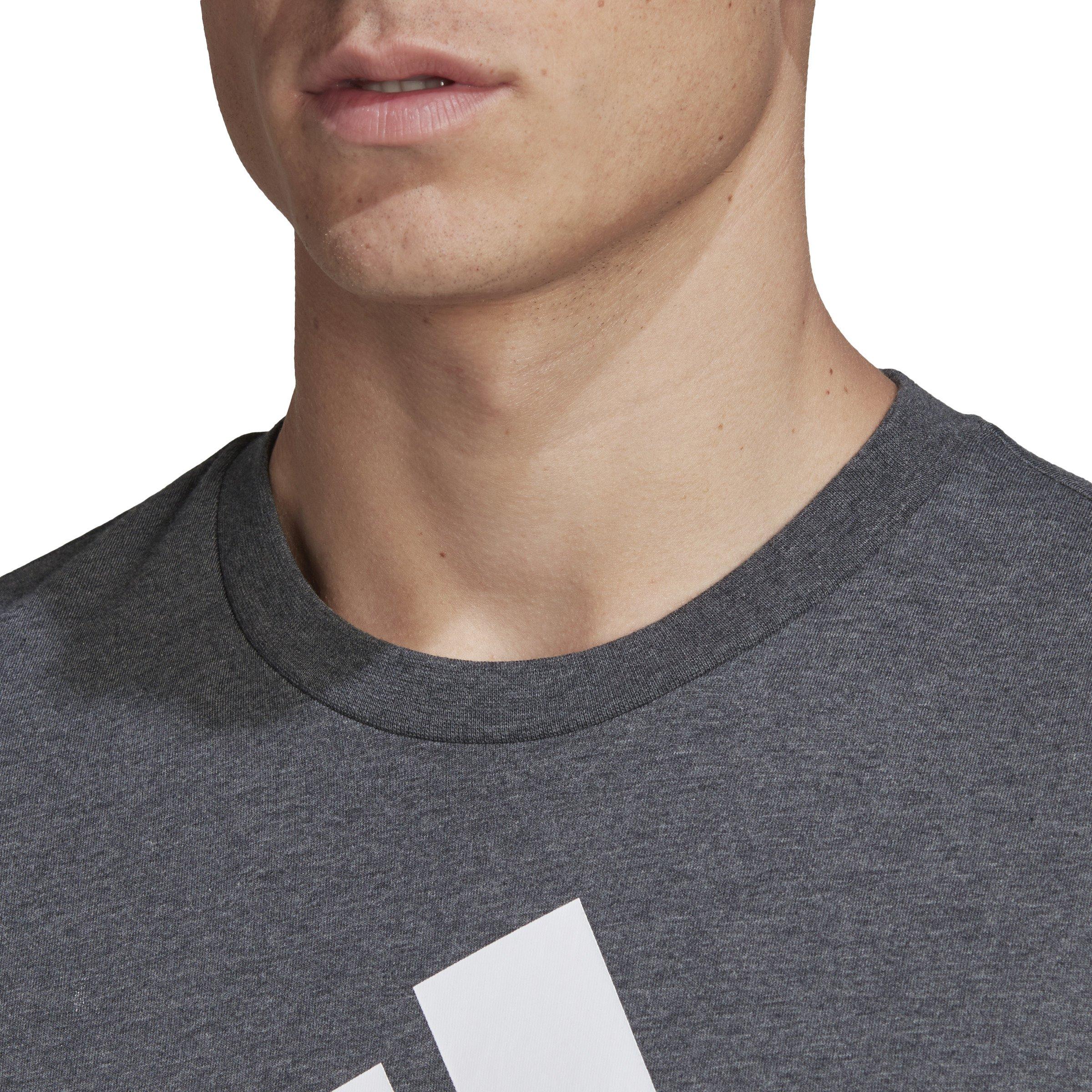 adidas Men's Essentials Big Logo T-Shirt - Dk Grey - GREY Thumbnail View 4