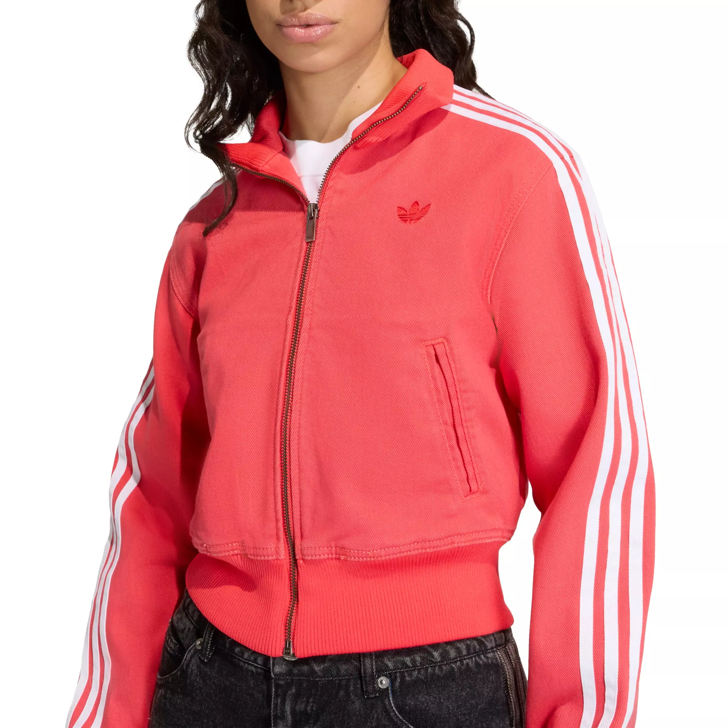 adidas Originals Women's Firebird Denim Track Jacket - Red - RED