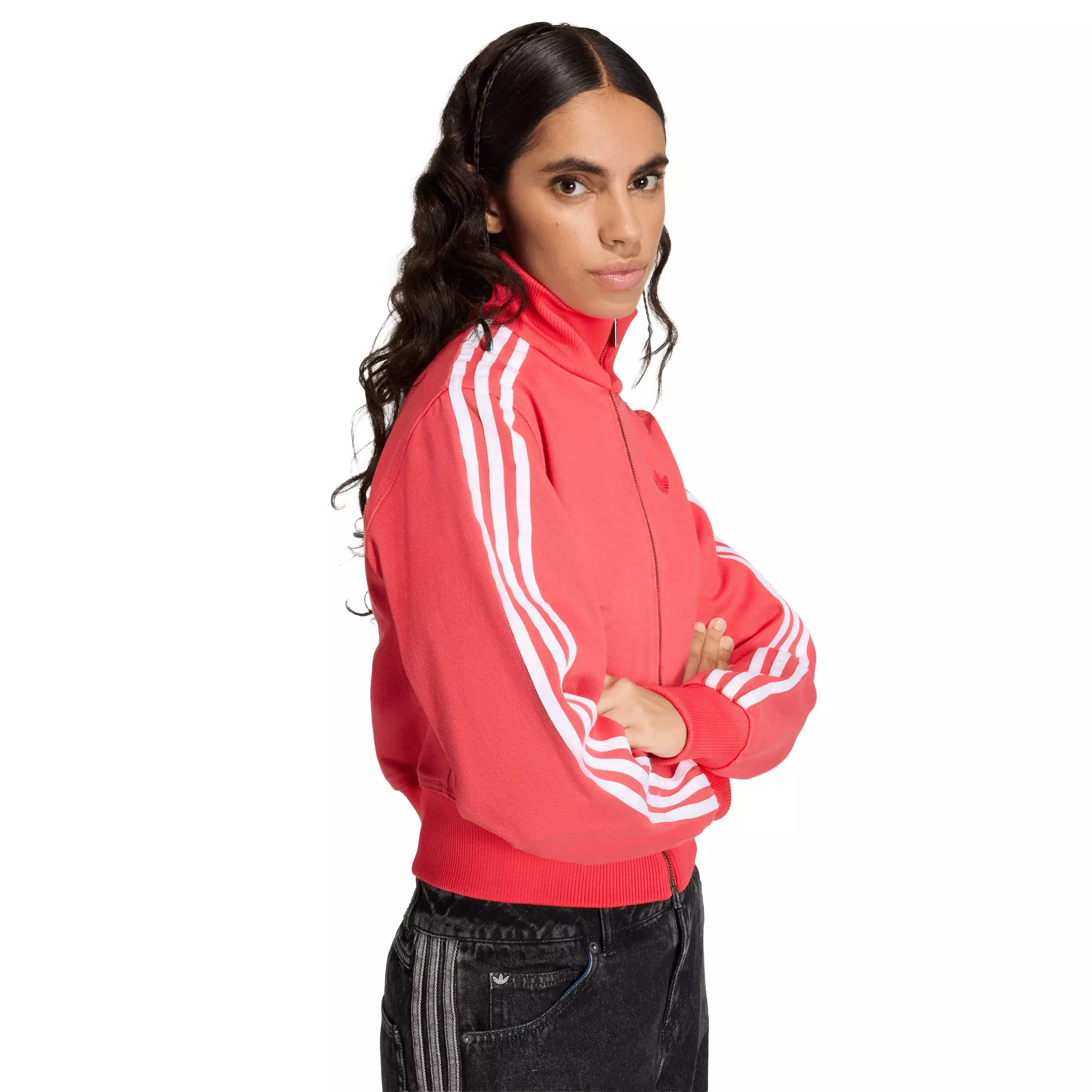 adidas Originals Women's Firebird Denim Track Jacket - Red - RED